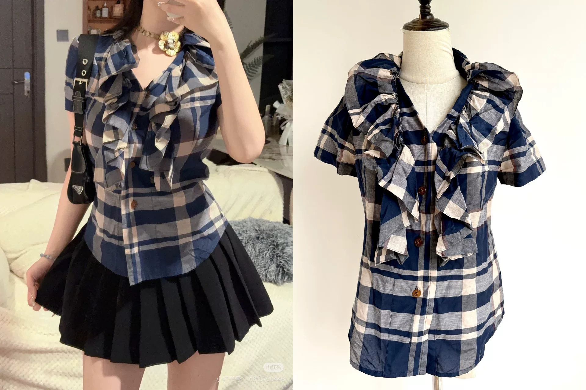 Vivienne Westwood vivienne westwood blue plaid frill shirt Size M / US 6-8 / IT 42-44 - 1 Thumbnail