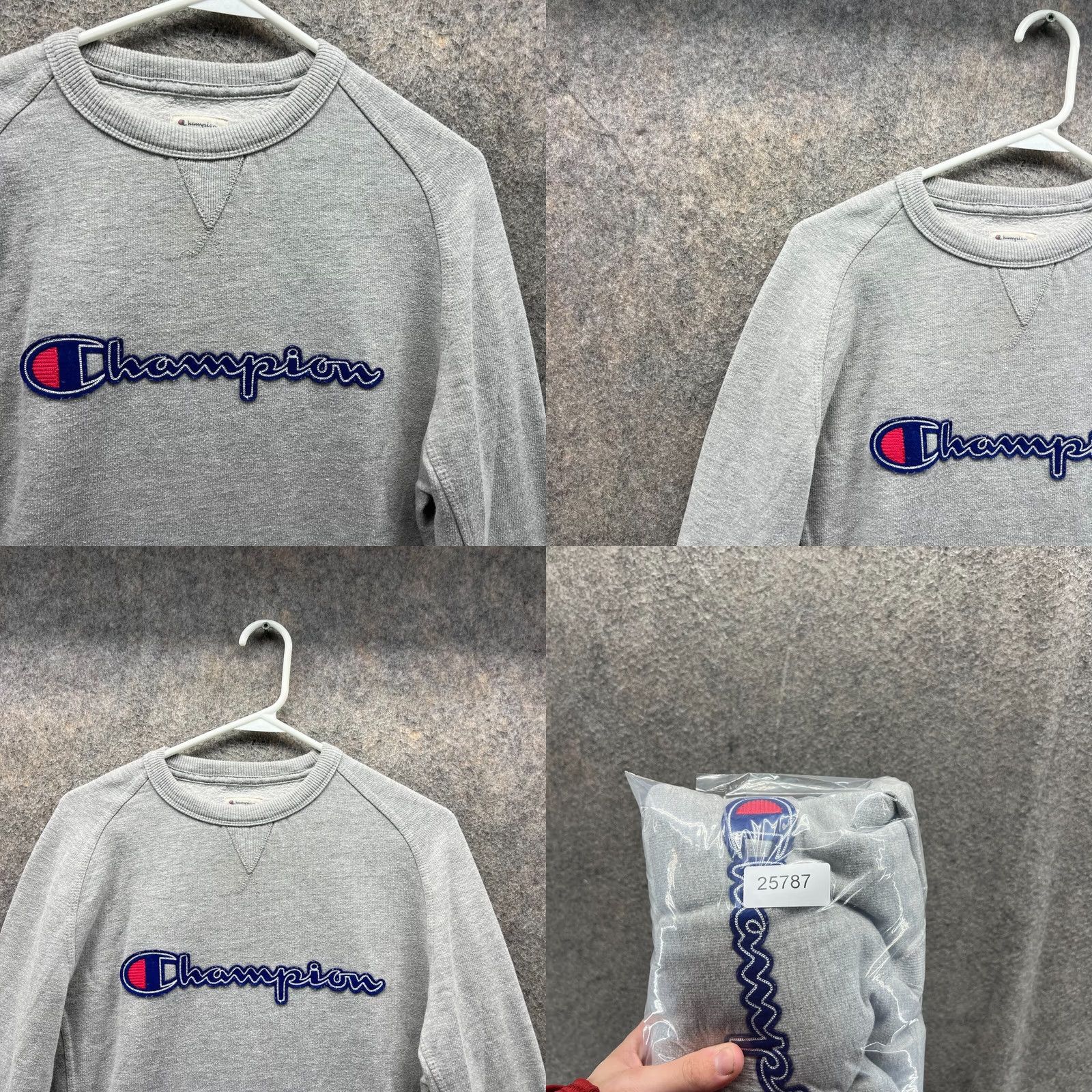 Champion VINTAGE Champion Sweater Men Medium Embroidered Gray Crewneck Pullover Fleece Logo Size US M / EU 48-50 / 2 - 8 Thumbnail