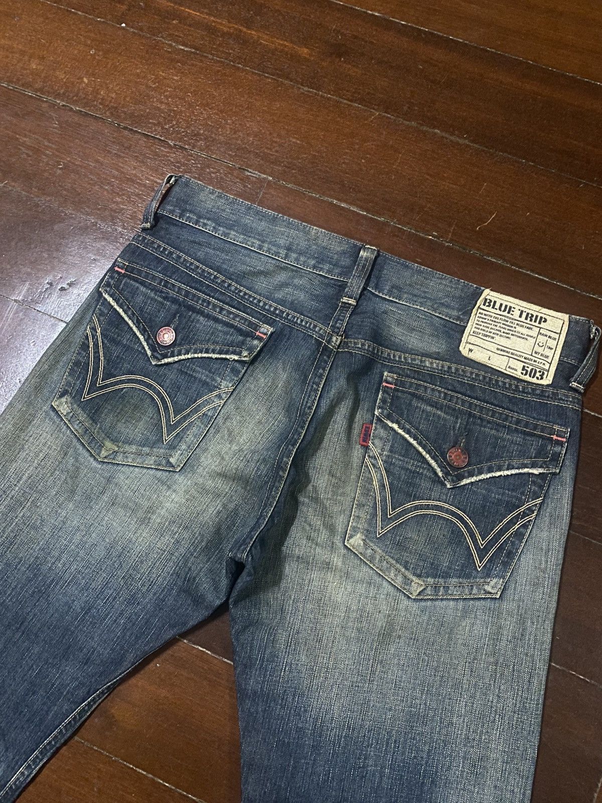 If Six Was Nine Japanese Edwin 503 Flared Jeans Distressed Jeans mud wash Size US 37 - 12 Thumbnail