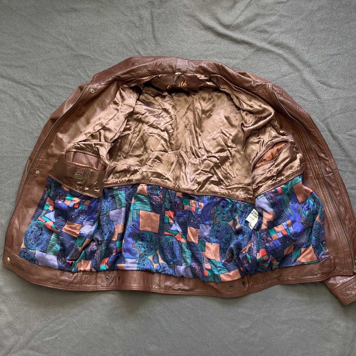 Japanese Brand × Vintage Leather brown opium bomber jacket Size US XL / EU 56 / 4 - 3 Thumbnail