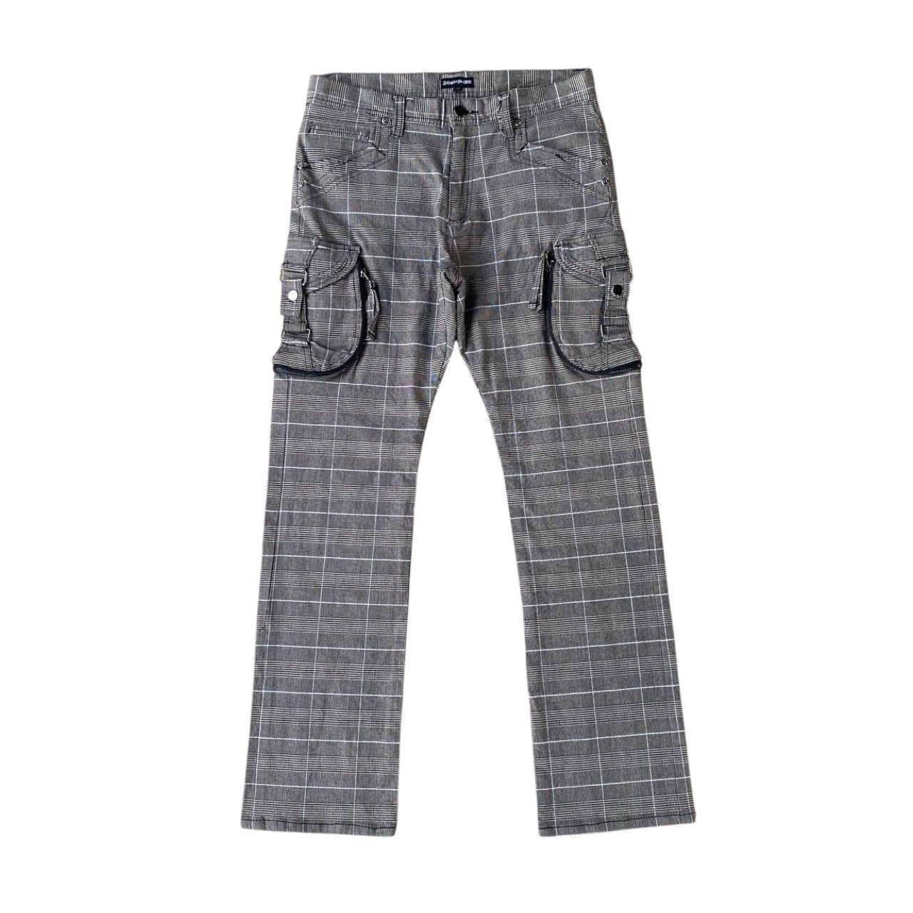 Japanese Brand PRISONER PANT CARGO SKKONE 31040 PIN STRIPE JAPANESE STYLE Size US 29 - 1 Thumbnail