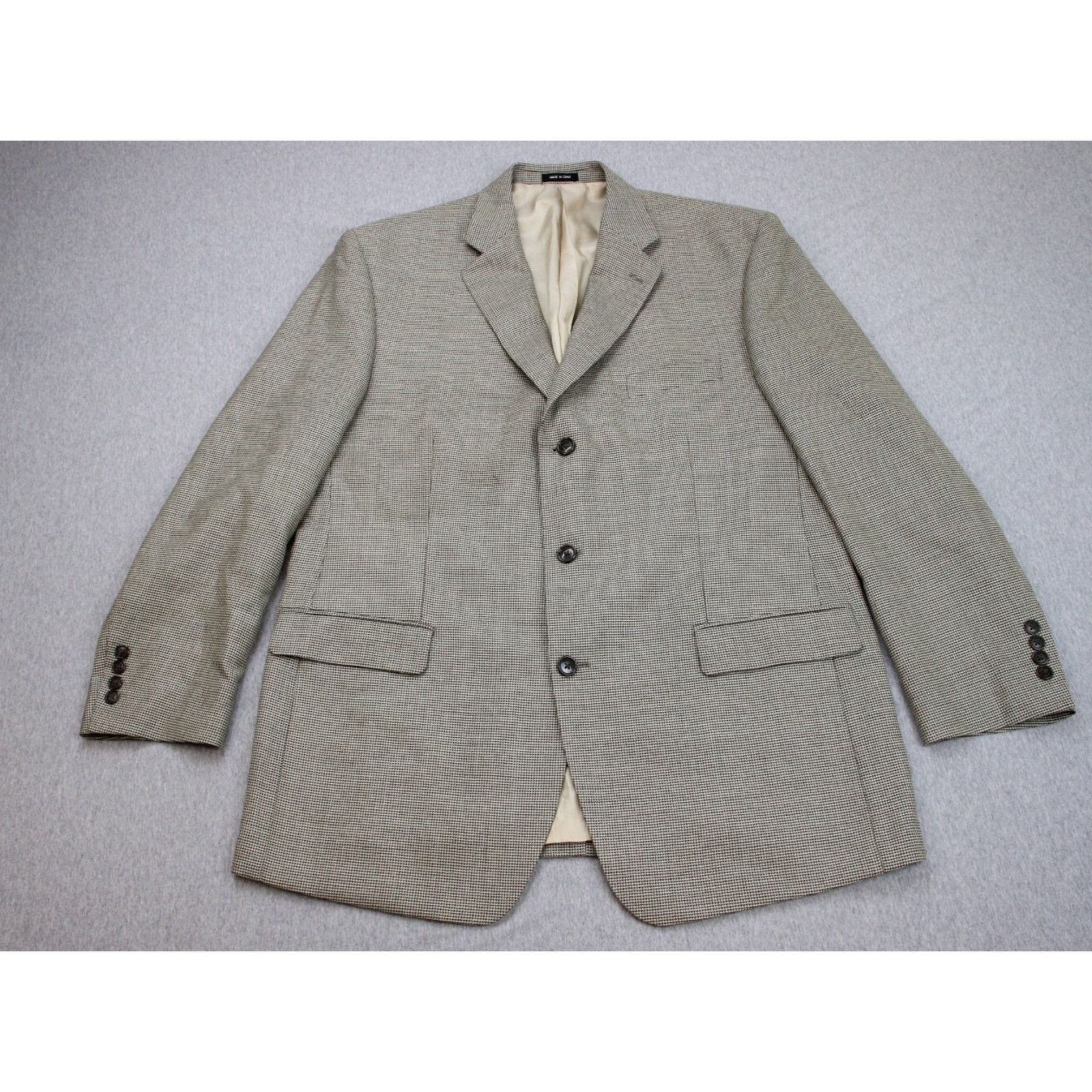 Calvin Klein Calvin Klein Mens Blaze Size 44R Wool Silk Houndstooth Size 44R - 1 Thumbnail