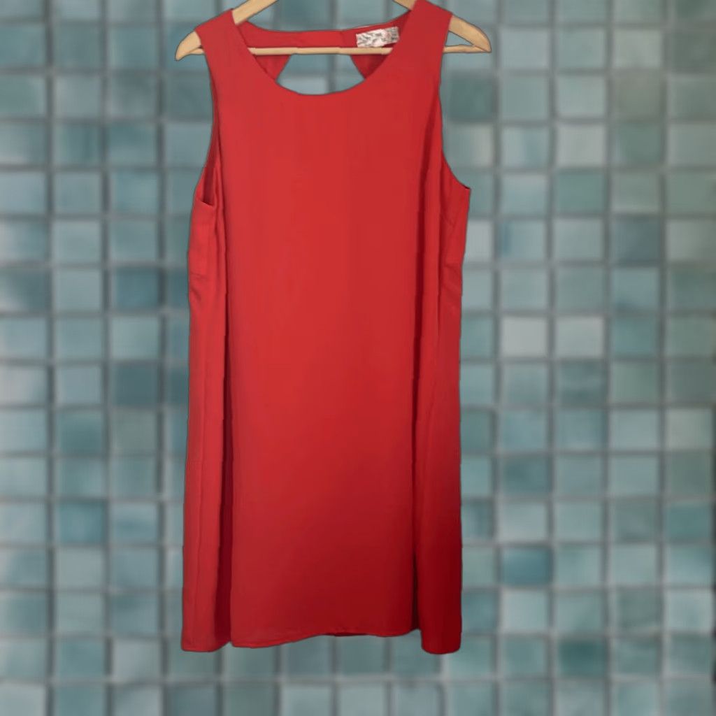 Vintage Pink republic Women’s Orange Sleeveless Midi Cut Out Back Dress XL Woman Dress Shift Midi Orange Cut Out Back Women XL Size XL / US 12-14 / IT 48-50 - 1 Thumbnail