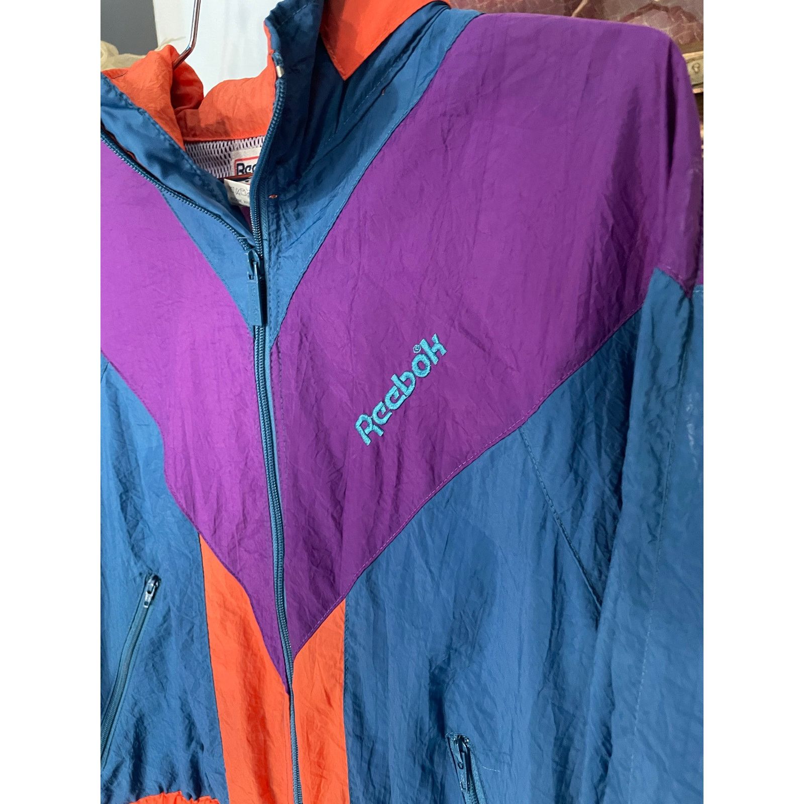 Reebok Vintage 90s Reebok Windbreaker Jacket Blue Purple M Size US M / EU 48-50 / 2 - 3 Thumbnail