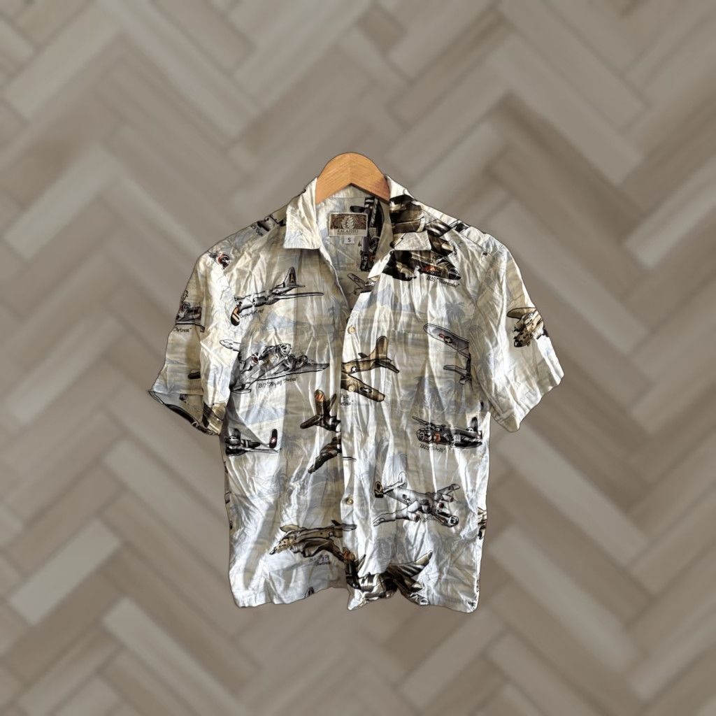 Vintage VTG Kalaheo Hawaiian Shirt Mens S Military WWII War Planes B29 B17 B24 B25 USA Size US S / EU 44-46 / 1 - 1 Thumbnail