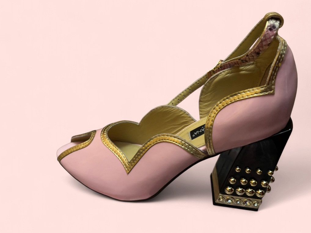 Dolce & Gabbana Dolce & Gabbana Pink & Gold Designer Heels Size US 10.5 / IT 40.5 - 1 Thumbnail
