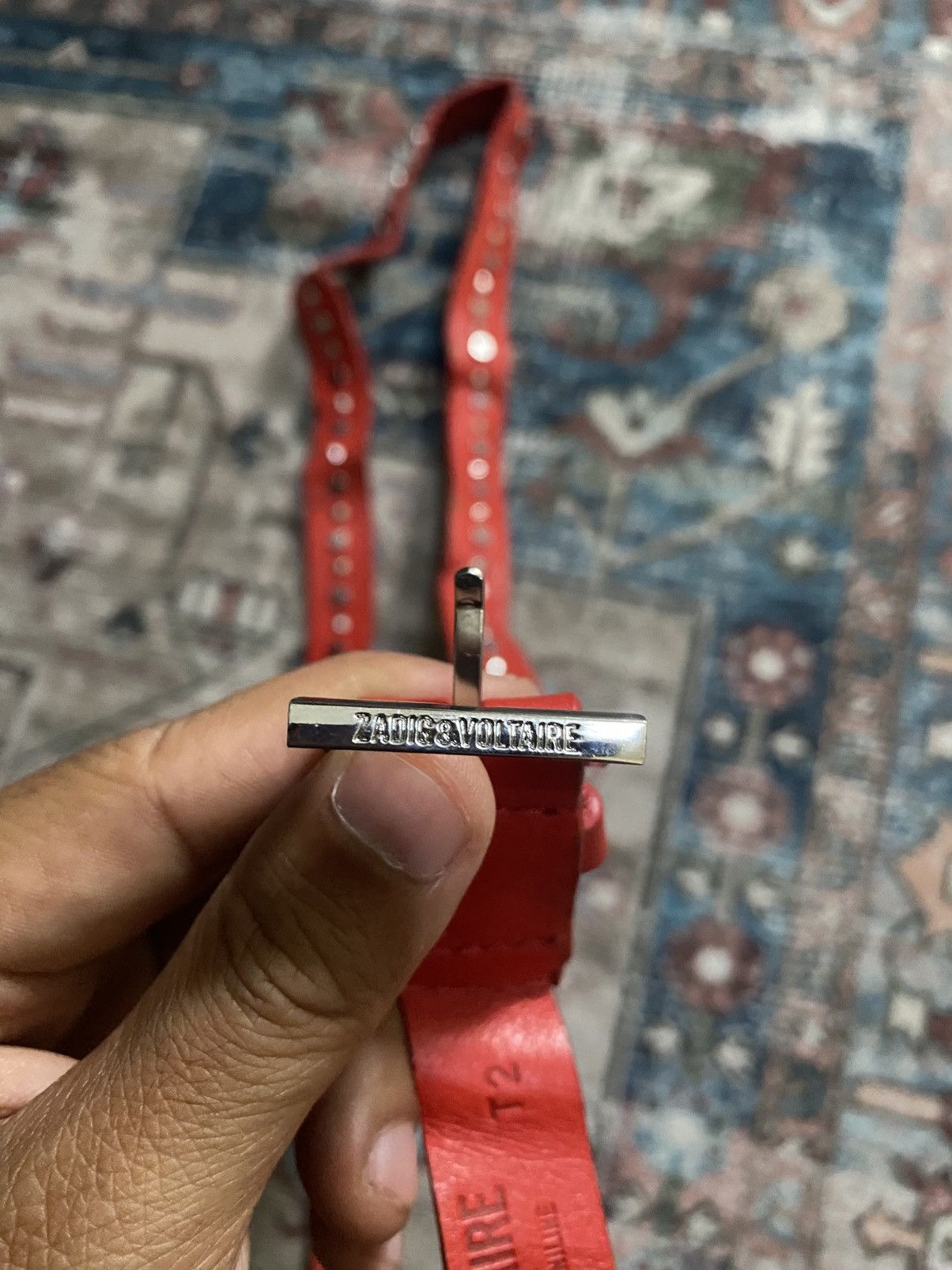 Zadig & Voltaire Zadig & Voltaire leather red studded belt Size ONE SIZE - 2 Thumbnail