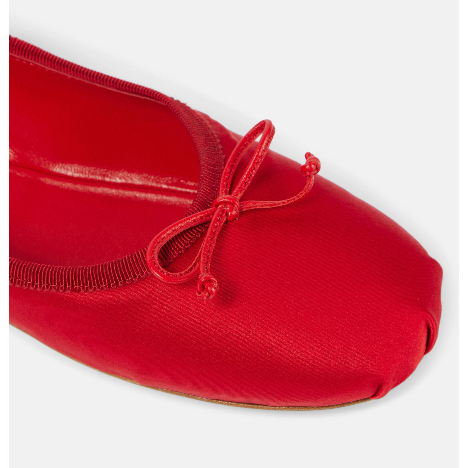 Miu Miu Miu Miu Satin Rosso Red Black White Logo Strap Bow Size US 9 / IT 39 - 9 Thumbnail