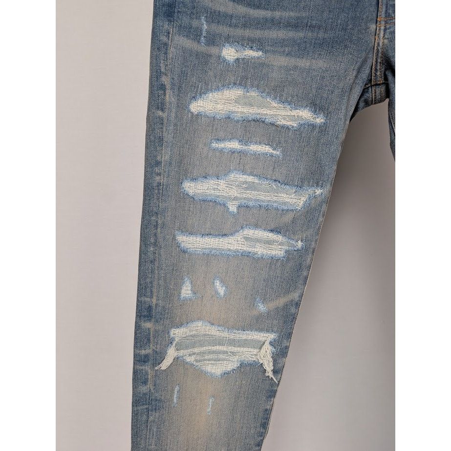 Amiri o1rshd1 Q:2 / Denim Repair Thrasher Jeans in Clay Indigo Size US 32 / EU 48 - 6 Thumbnail