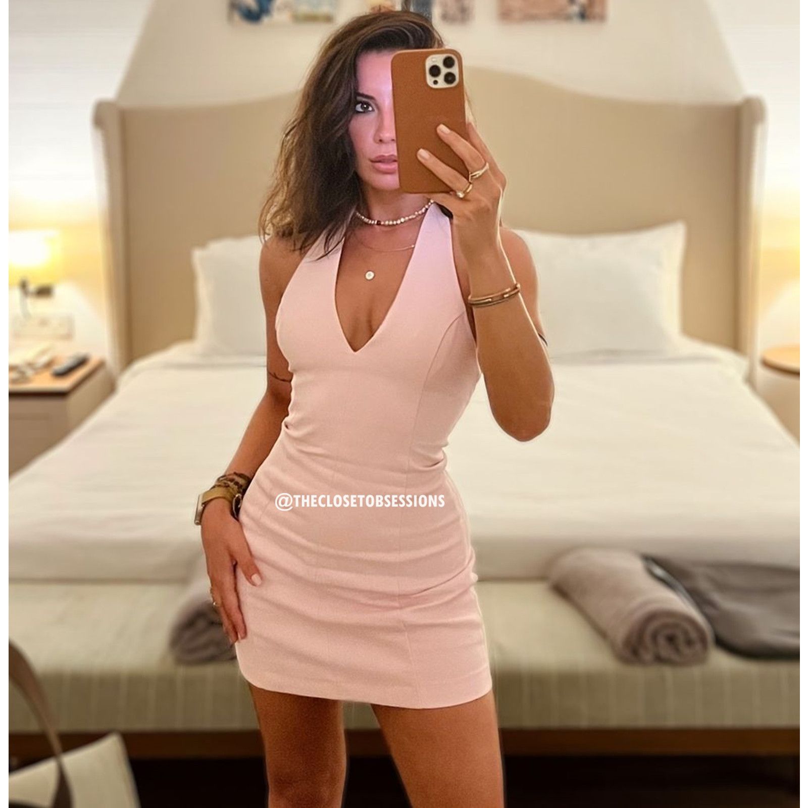 Zara ZARA BLOGGER FAVE!!! women's Pink Fitted Short Dress NWT Size L / US 10 / IT 46 - 8 Thumbnail