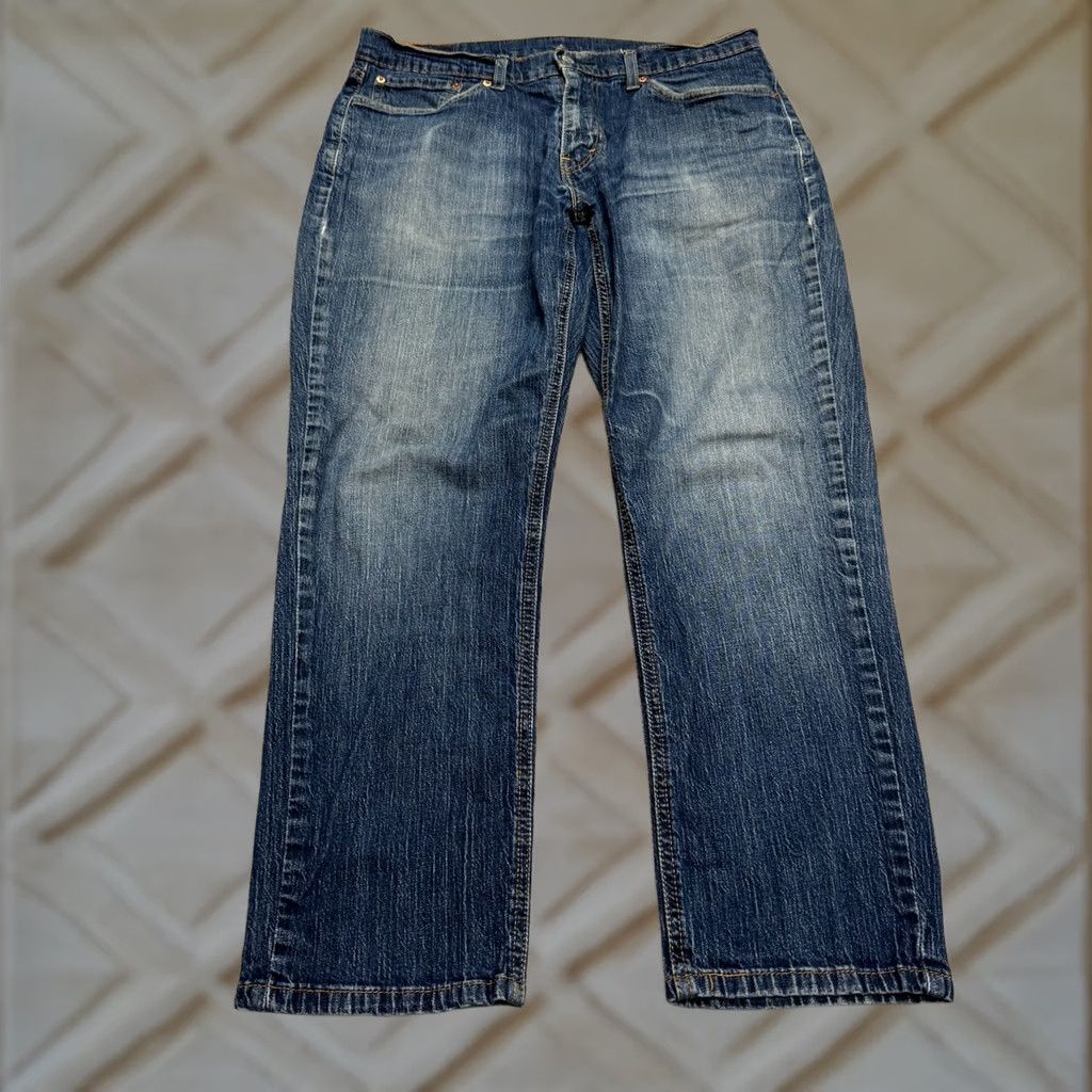 Levi's VINTAGE Levis 541 Athletic Fit Denim Jeans Mens 35x28 Blue Cotton Stretch Jeans Pants Size US 35 - 1 Thumbnail