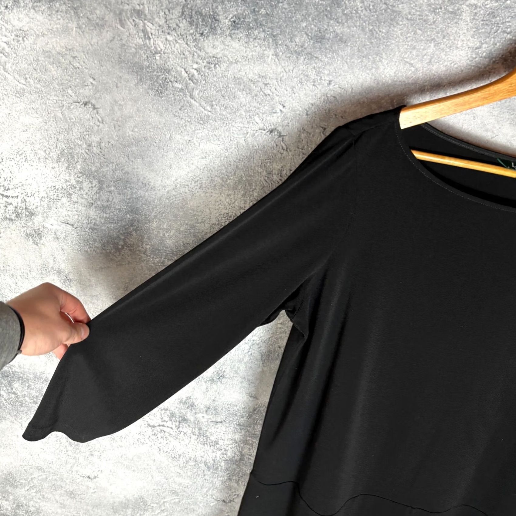 Ralph Lauren Ralph Lauren Blouse Tunic Long Sleeve Black Polyester Elastane Size L Womens Size L / US 10 / IT 46 - 3 Thumbnail
