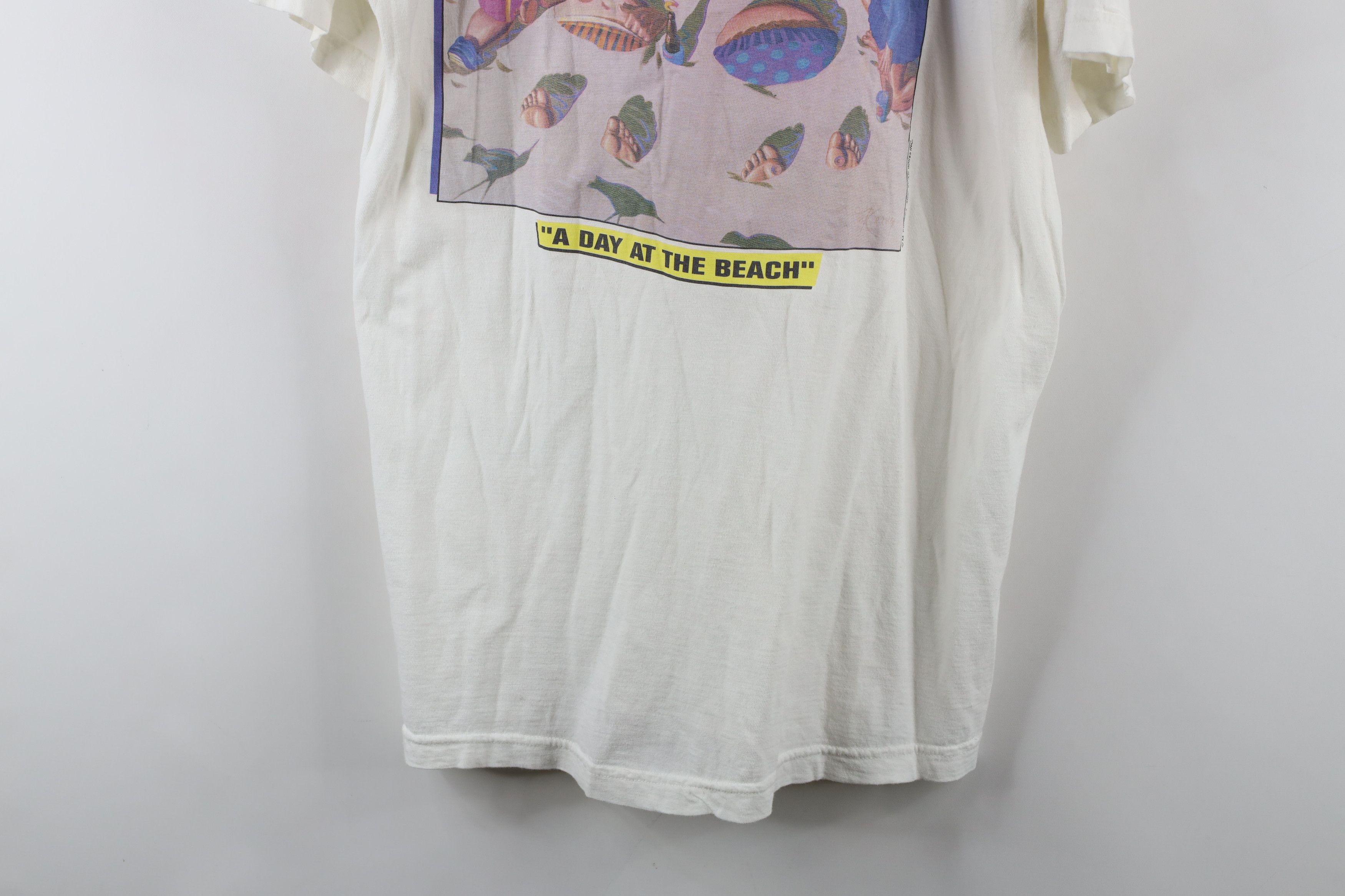 Vintage Vintage 90s Streetwear At The Beach Comic Obese Fat T-Shirt Size US L / EU 52-54 / 3 - 3 Thumbnail