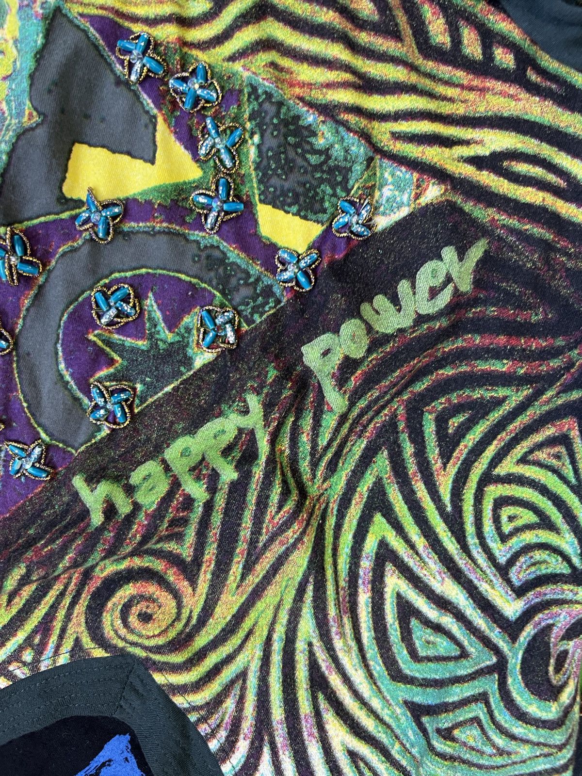 Desigual × Jean Paul Gaultier × Vintage JPG STYLE Desigual Y2K Psychedelic Green Sleeveless Dress Size M / US 6-8 / IT 42-44 - 10 Thumbnail