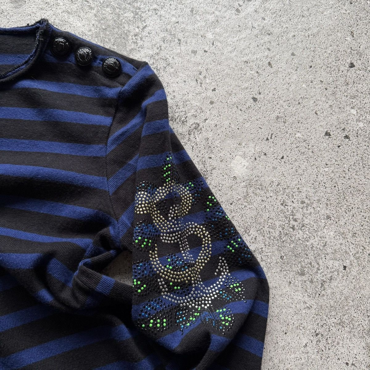 Zadig & Voltaire Zadig Voltaire Womens Black Blue Striped Skull Detail Dress Size XS / US 0-2 / IT 36-38 - 4 Thumbnail