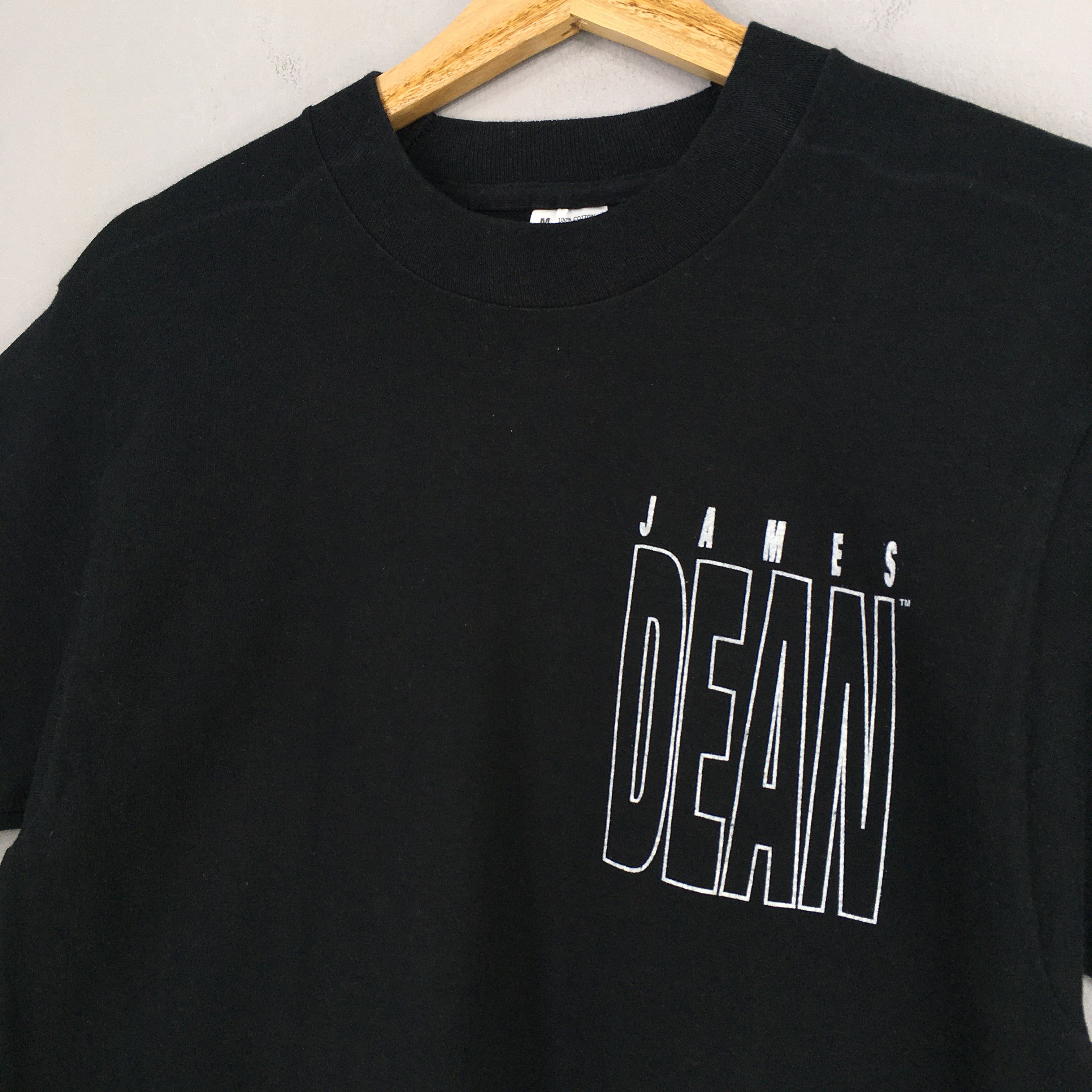 Fruit Of The Loom × Vintage Vintage 90s James Dean Movie Promo Black T shirt Medium Size US M / EU 48-50 / 2 - 6 Thumbnail