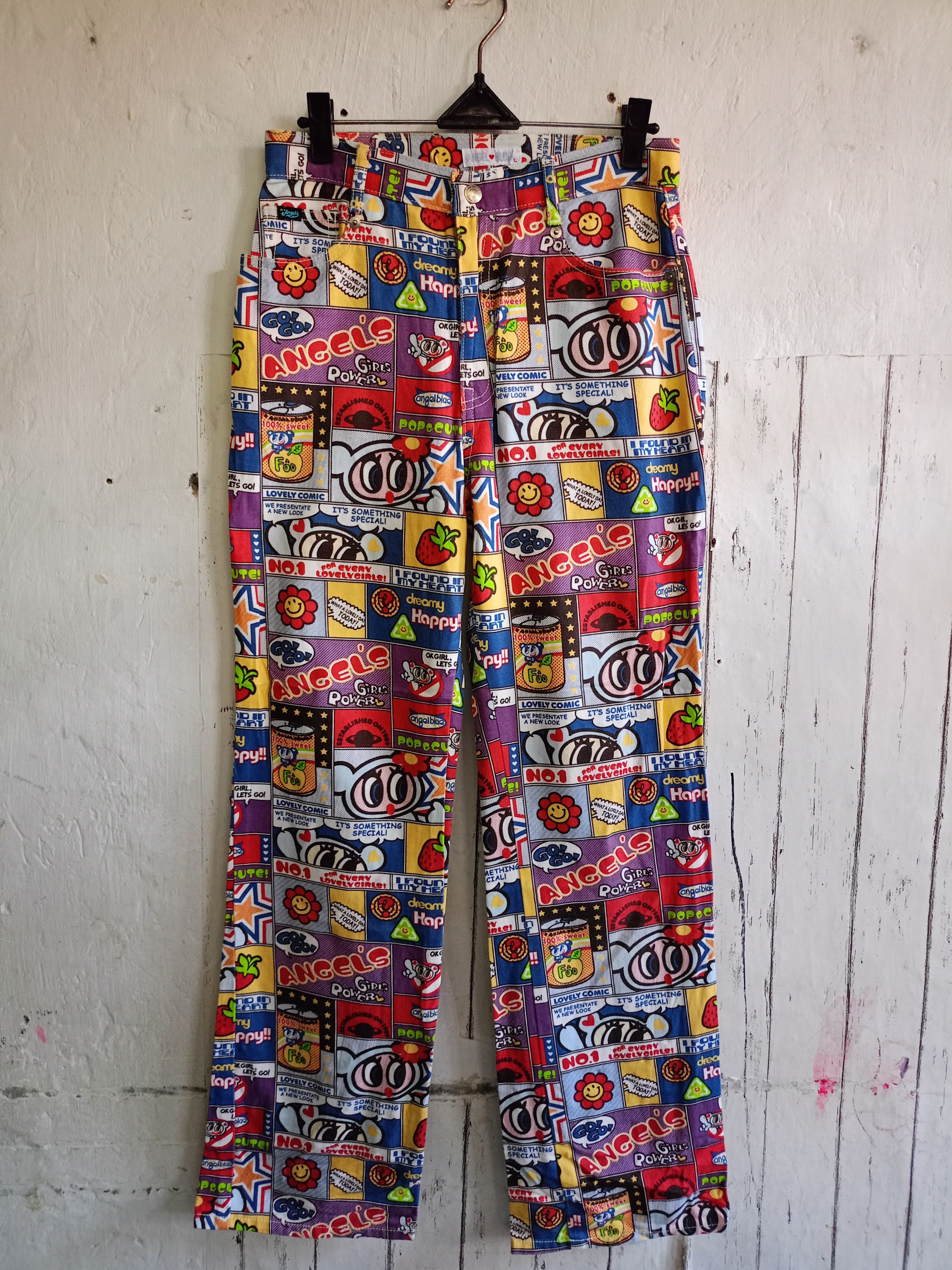 2000s Angel Blue pop art denim pants