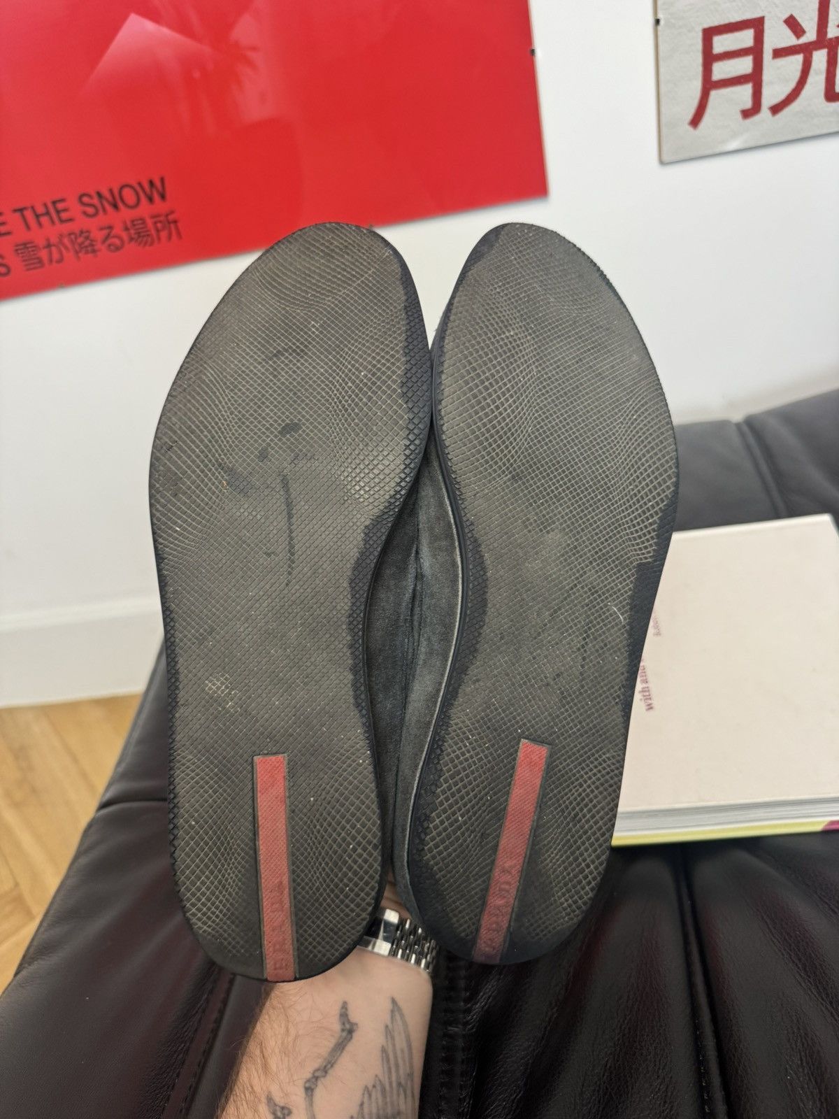 Prada Prada Slip Ons Designer Loafers Suede Gray Rare Vintage Size US 7.5 / EU 40-41 - 9 Thumbnail