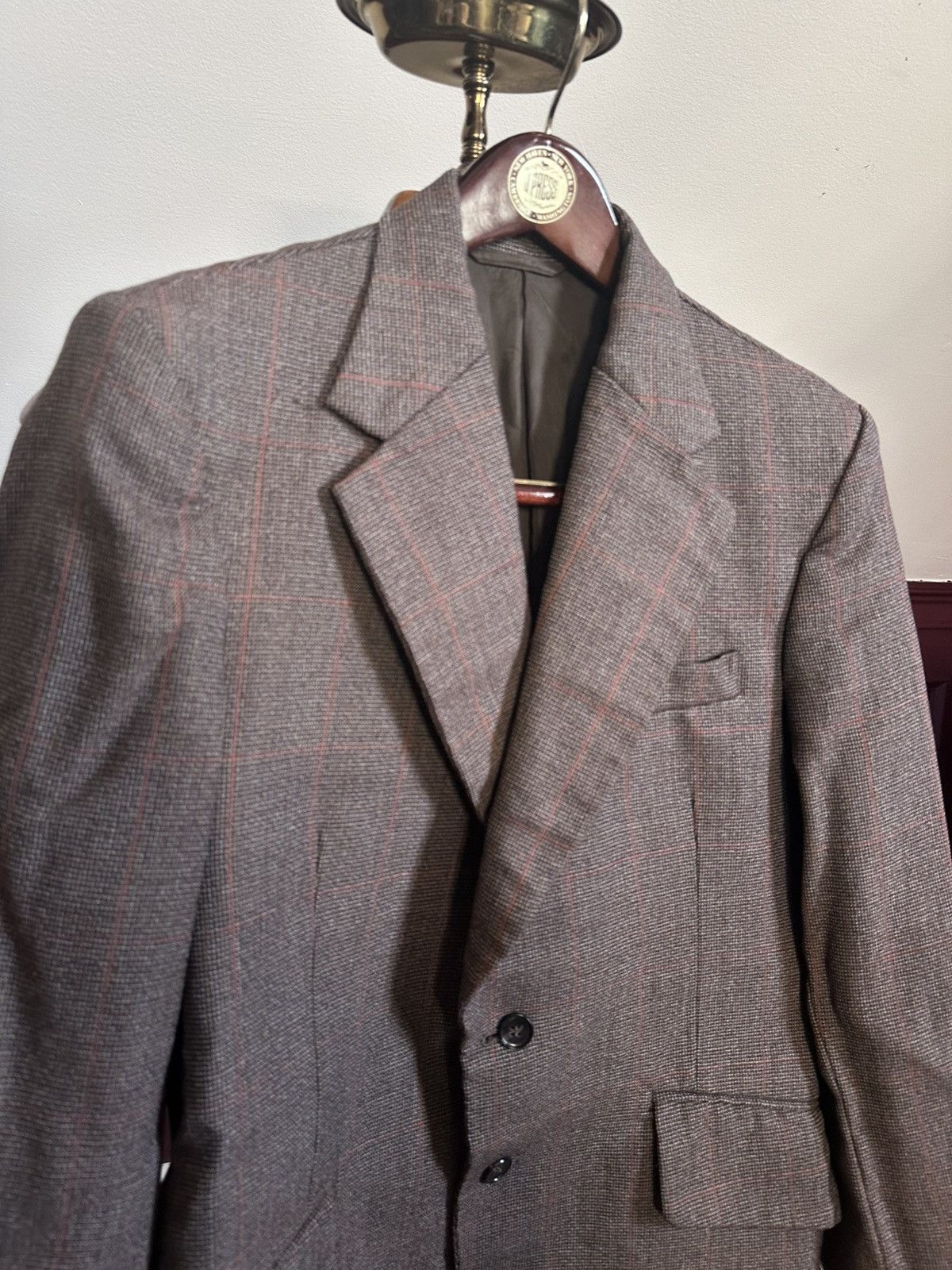 Burton BURTON vintage UK custom tailored check avant garde jacket Size 38R - 2 Thumbnail