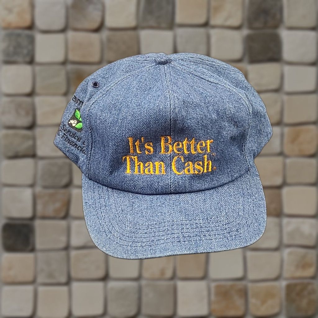 Denime VTG 80s Denim Cap Blue K-Products Farmers Look Snapback VTG Cap Farmers/Truckers Blue Denim K-Products Cap One Size Mens Womens Boys Girls Size ONE SIZE - 1 Thumbnail