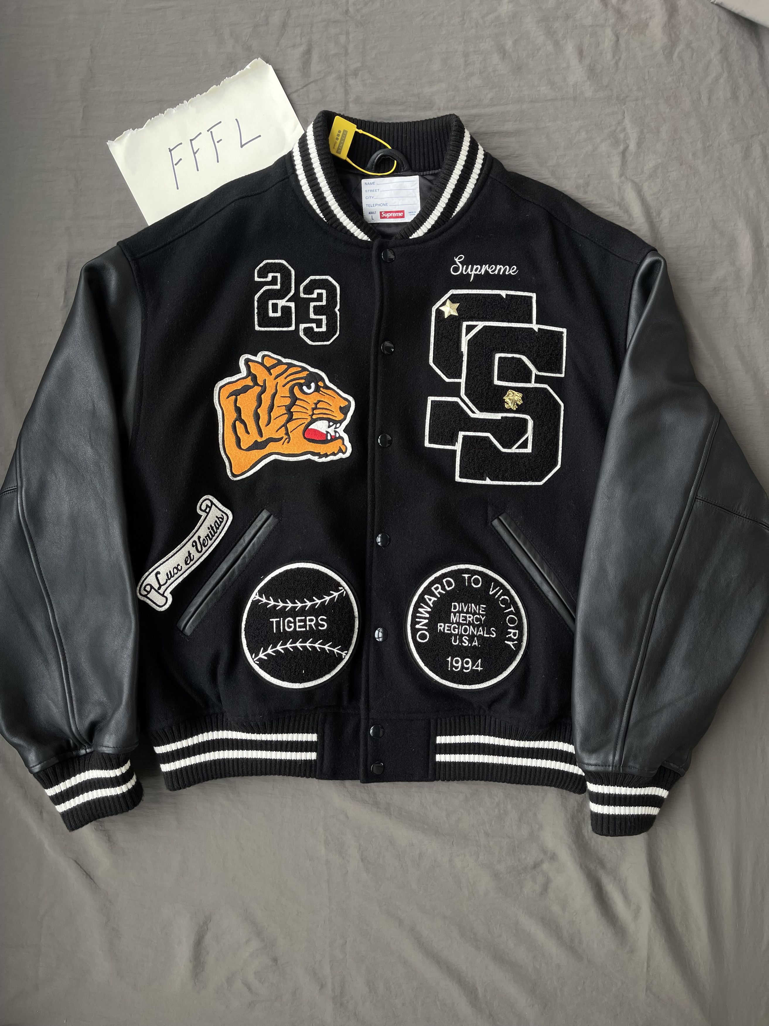 Supreme Supreme Tiger Varsity Jacket Black - 23FW | Grailed