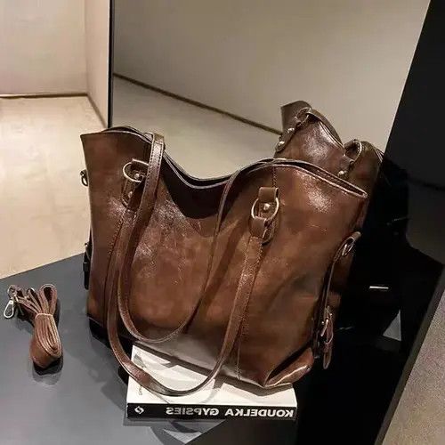 Japanese Brand × Vintage Brown large capacity shoulder bag Size ONE SIZE - 2 Thumbnail