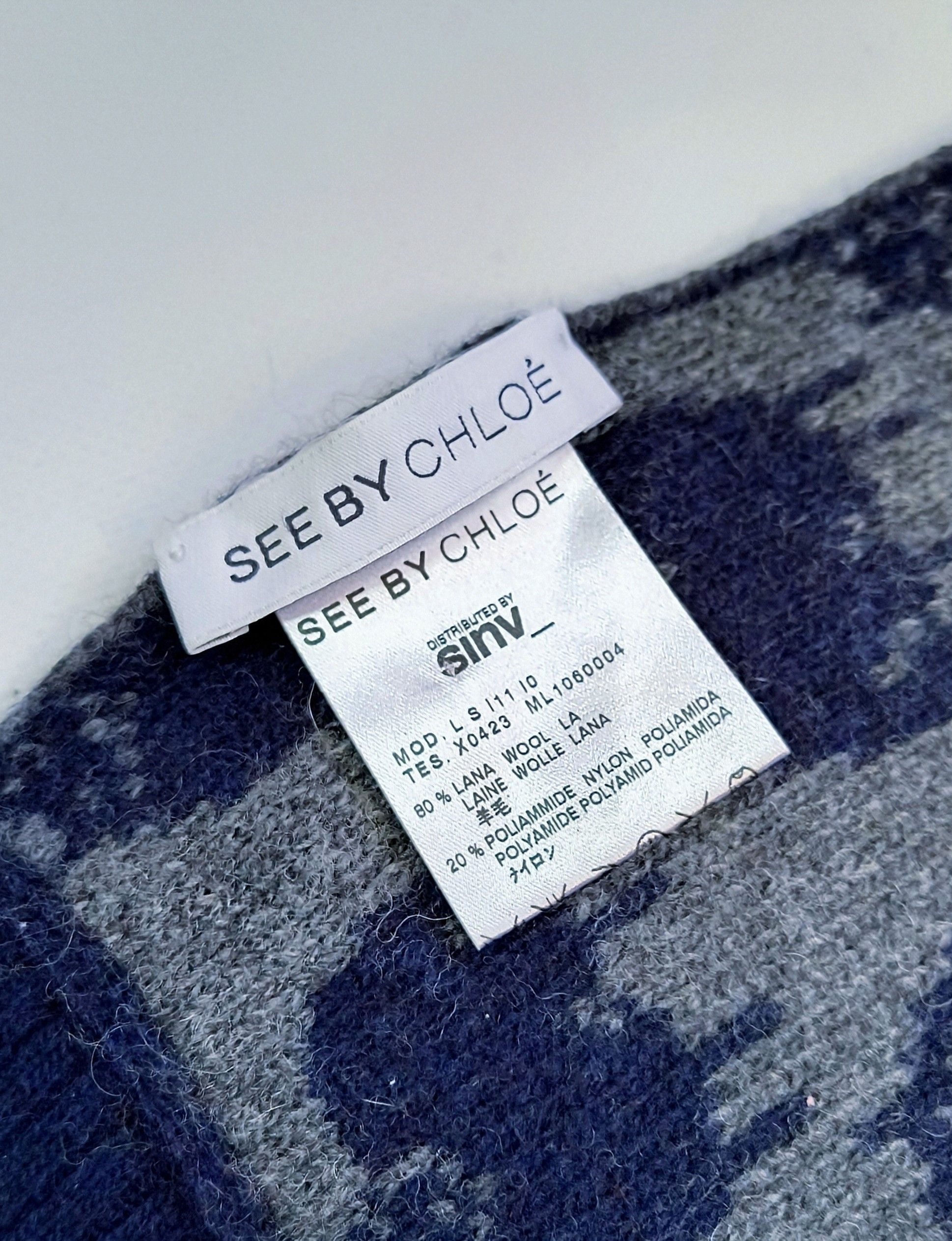 Chloe Chloe Wool Printed Scarf Size ONE SIZE - 4 Thumbnail