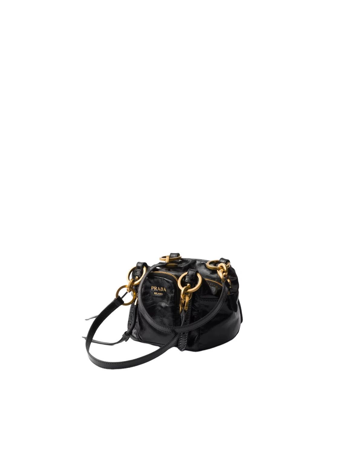Prada PRADA Dangle Mini Black Leather Top Handle Bag New/Auth Size ONE SIZE - 2 Thumbnail