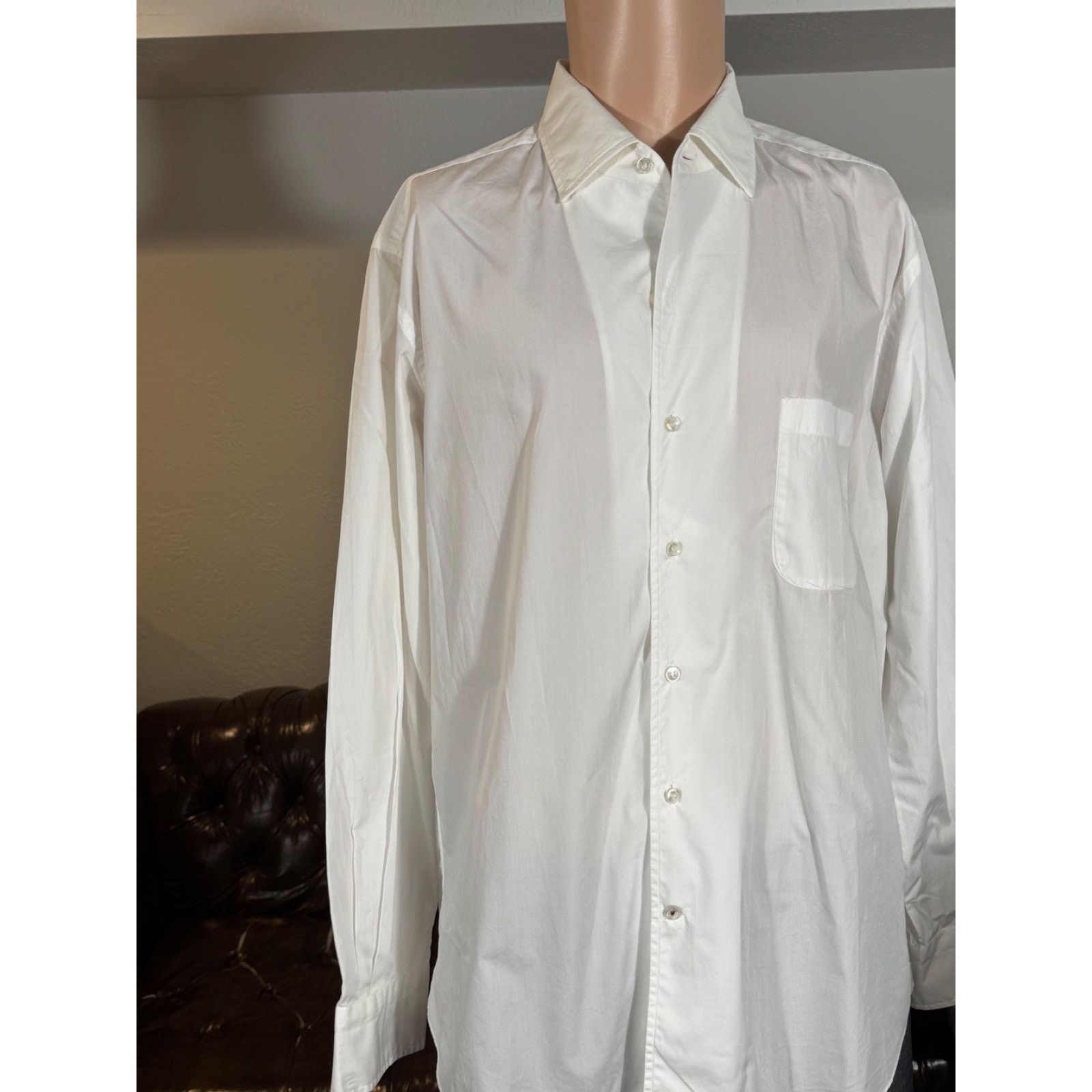 Loro Piana Loro Piana Andre White Poplin Dress Shirt Large Cotton Size US L / EU 52-54 / 3 - 1 Thumbnail