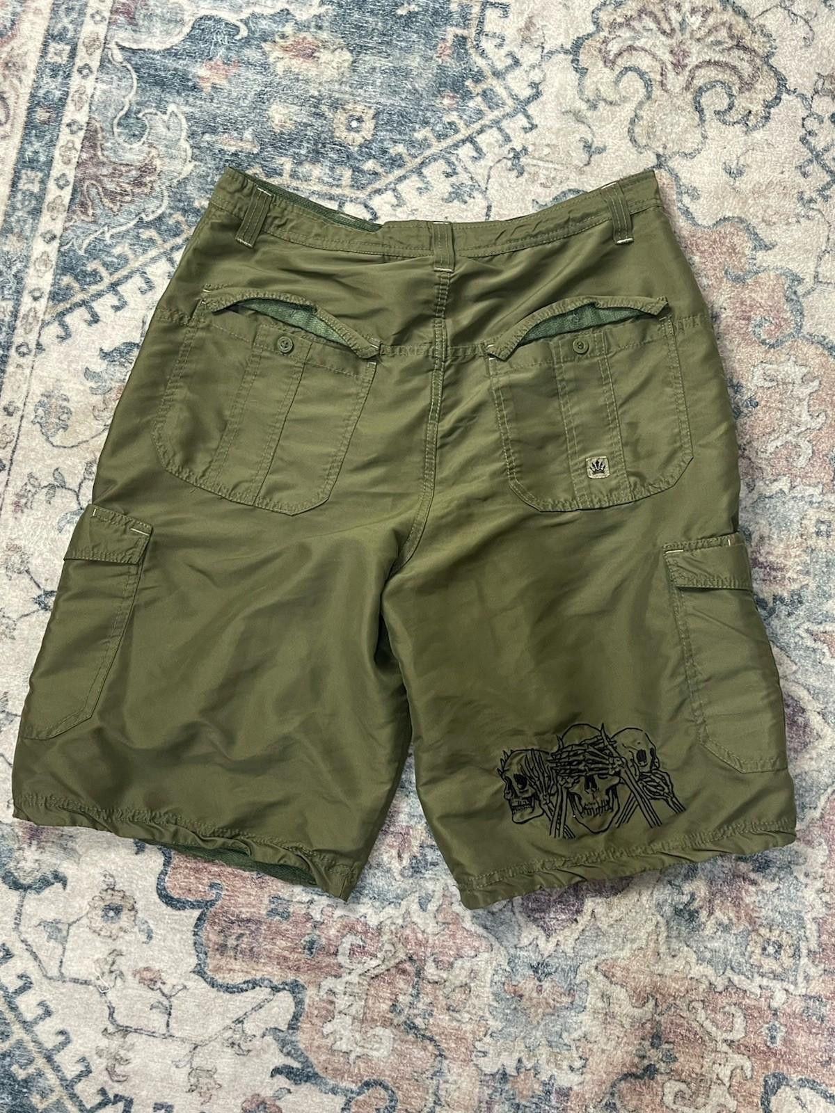 JNCO Vintage PACO Jean Shorts Sz38 Embroidered Skull Y2K Grunge Size US 38 / EU 54 - 2 Thumbnail