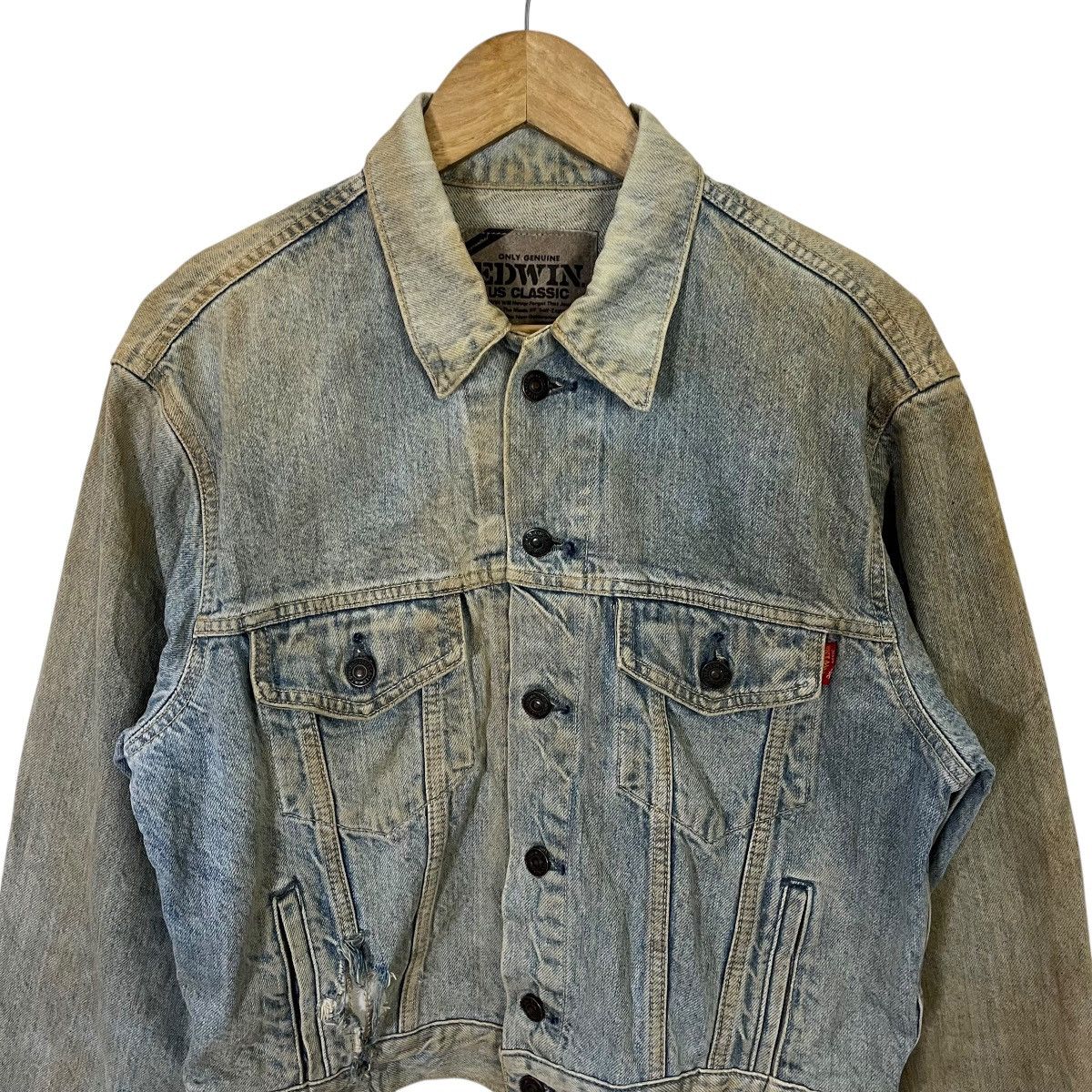 Edwin Vintage 90s Edwin Distressed Denim Jacket Size US M / EU 48-50 / 2 - 3 Thumbnail
