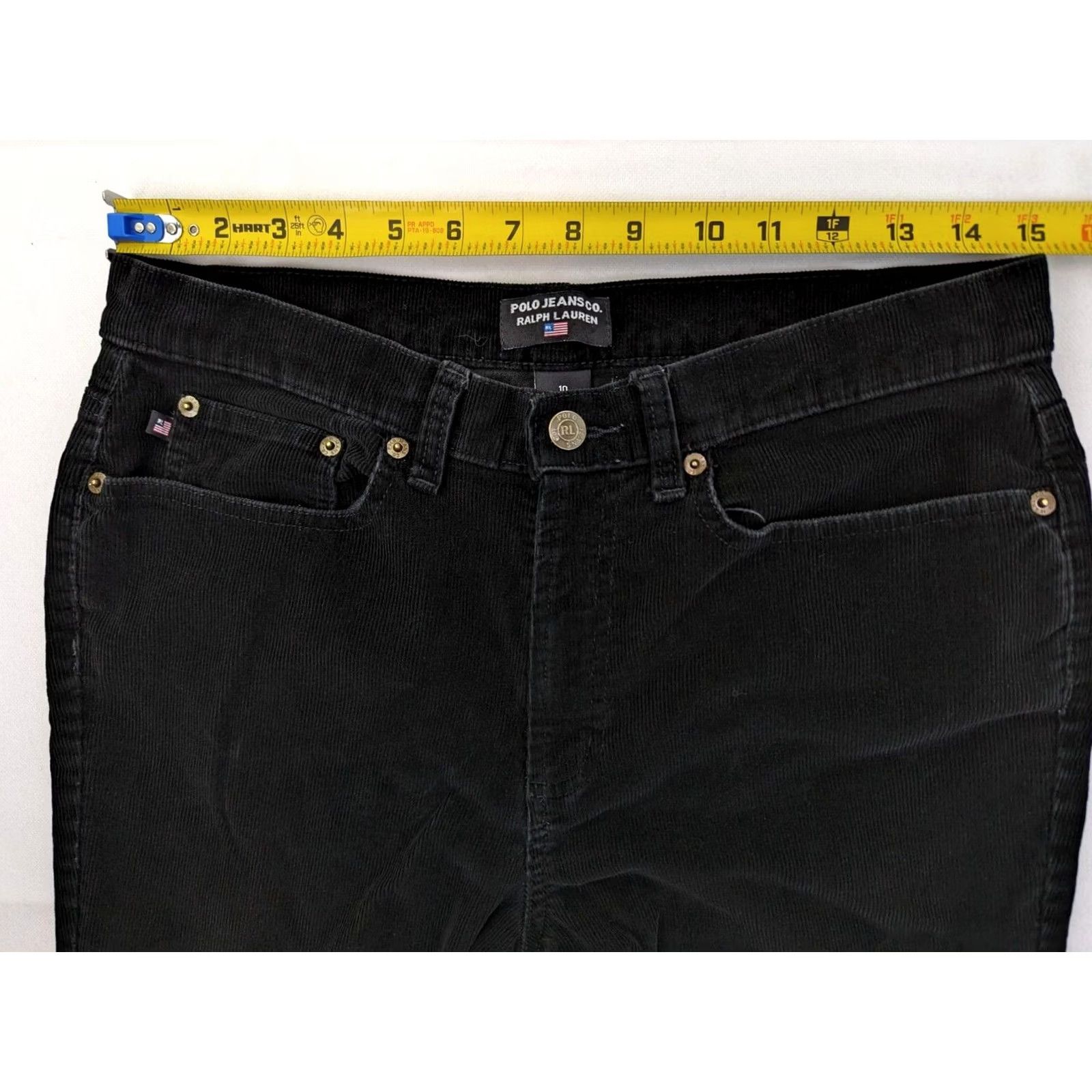Polo Ralph Lauren VINTAGE Polo Ralph Lauren POLO Corduroy Black Straight Leg Pants Women 10 30x31 Cotton Size 32" / US 10 / IT 46 - 7 Thumbnail
