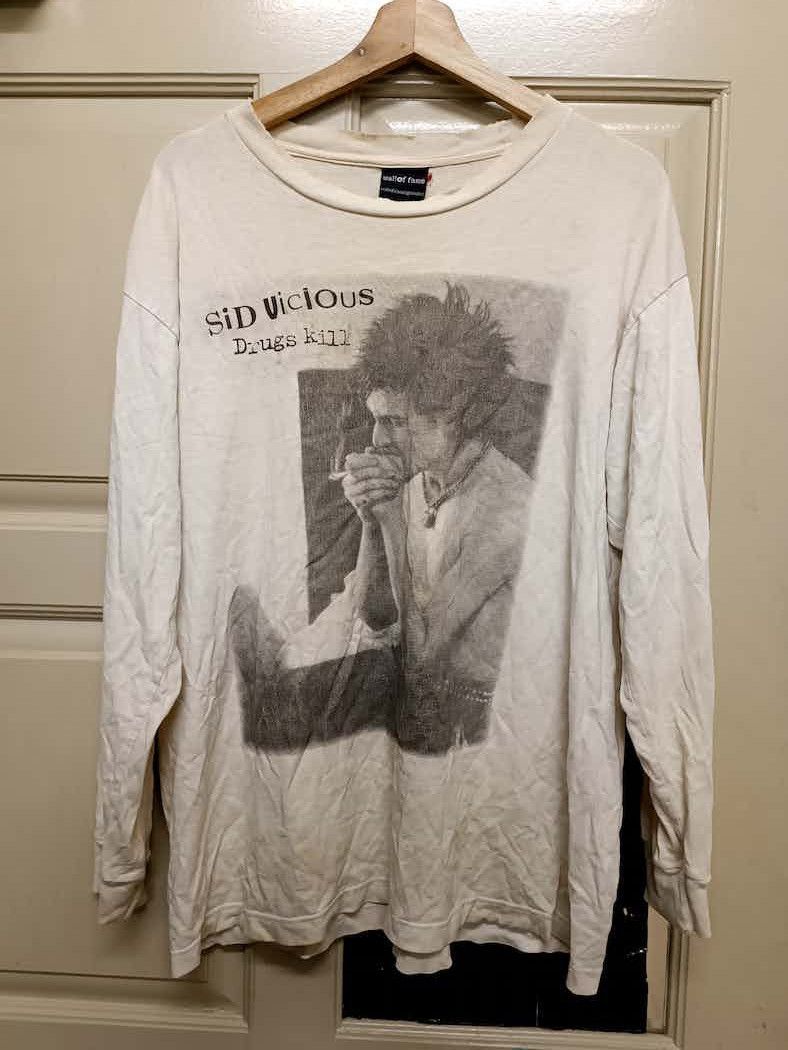 Band Tees vintage bootleg t shirt long sleeve sid vicious drugs kills Size US L / EU 52-54 / 3 - 1 Thumbnail