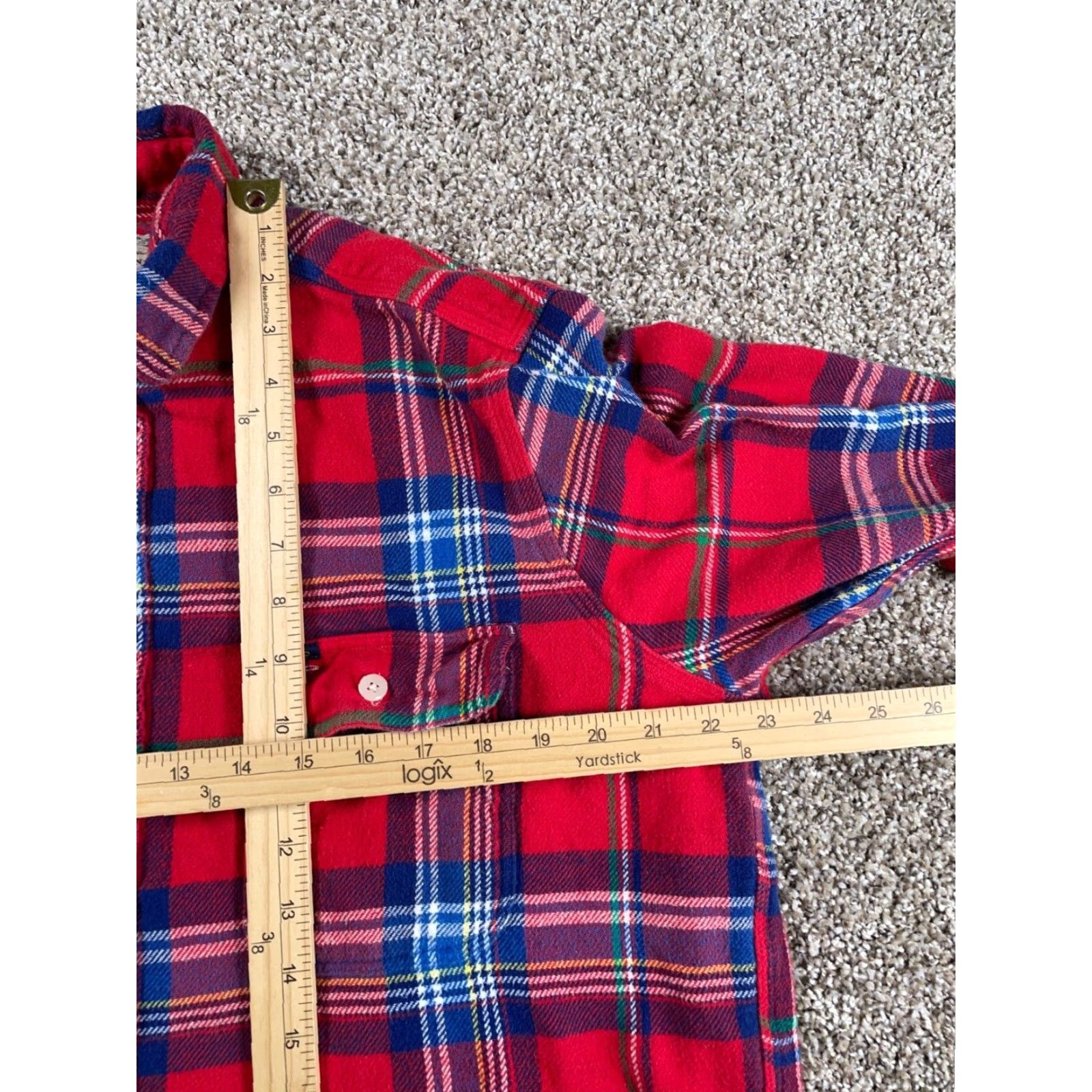 Polo Ralph Lauren VINTAGE Polo Ralph Lauren Flannel Shirt Men Large Red Blue Plaid 90s Grunge Heavyweight Size US L / EU 52-54 / 3 - 6 Thumbnail
