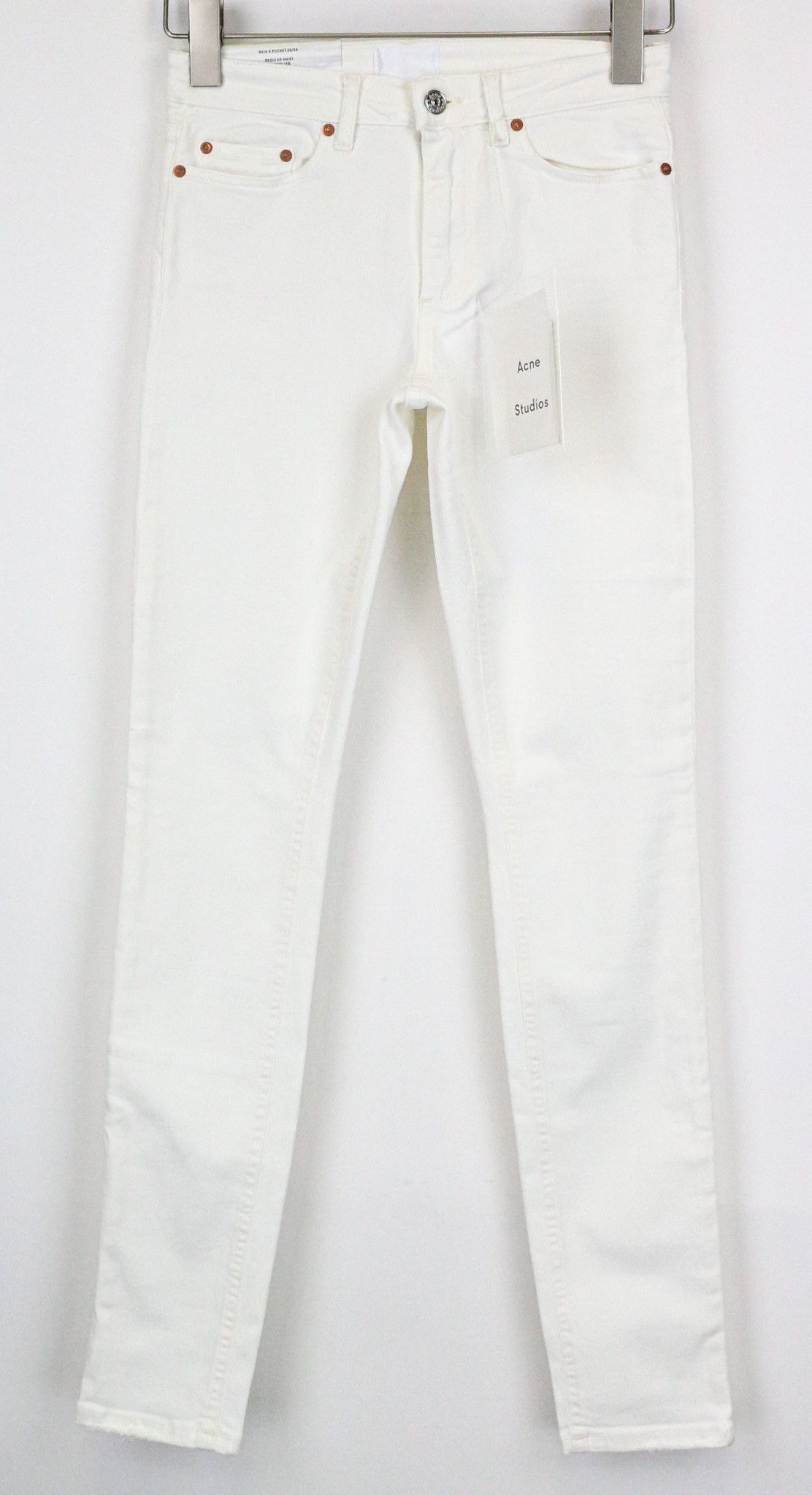 Acne Studios SKIN 5 W26/L34 White Skinny Stretch Jeans 75066 Size 26" / US 2 / IT 38 - 1 Thumbnail