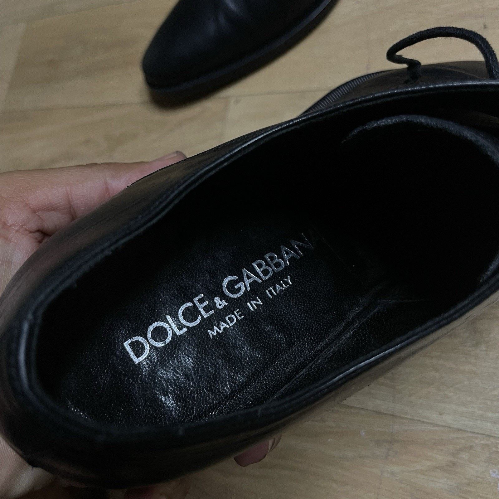 Dolce & Gabbana Dolce & Gabbana dress SHOES Low Pointed Toe Black Leather Size US 9 / EU 42 - 9 Thumbnail