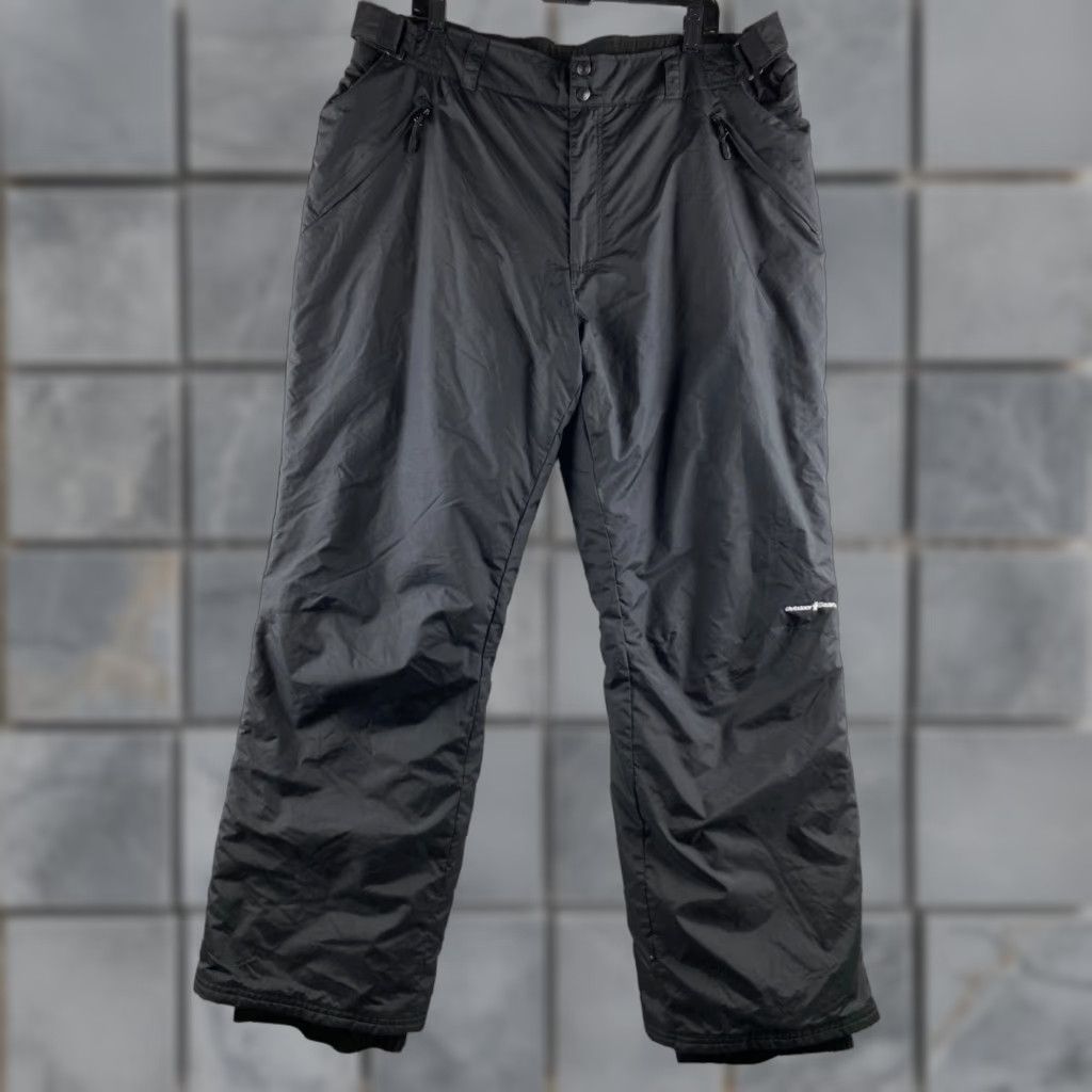Vintage Outdoor Gear Snow Pants Mens 2XL Black Zip Pockets Adjustable Waist 42 x 32 Snowboarding Skiing Regular Mens Size US 39 - 1 Thumbnail