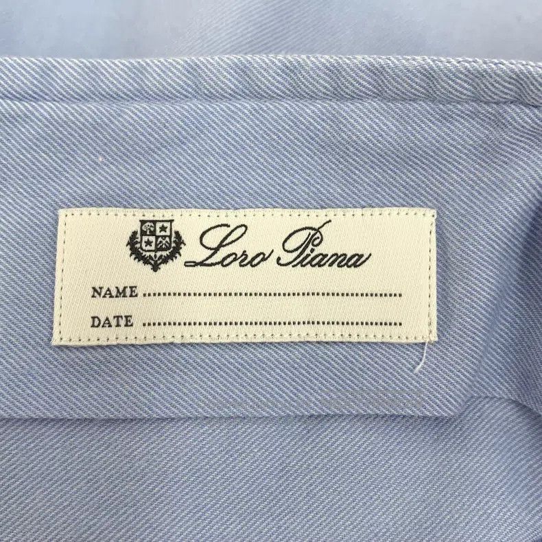 Loro Piana Loro Piana Sky Blue Cotton Collar Single Button Long Sleev Size L / US 10 / IT 46 - 7 Thumbnail
