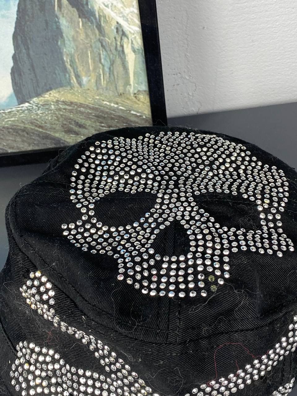 Japanese Brand Undercover Style Scull Pillbox Hat Cap Rhinestone Size ONE SIZE - 3 Thumbnail