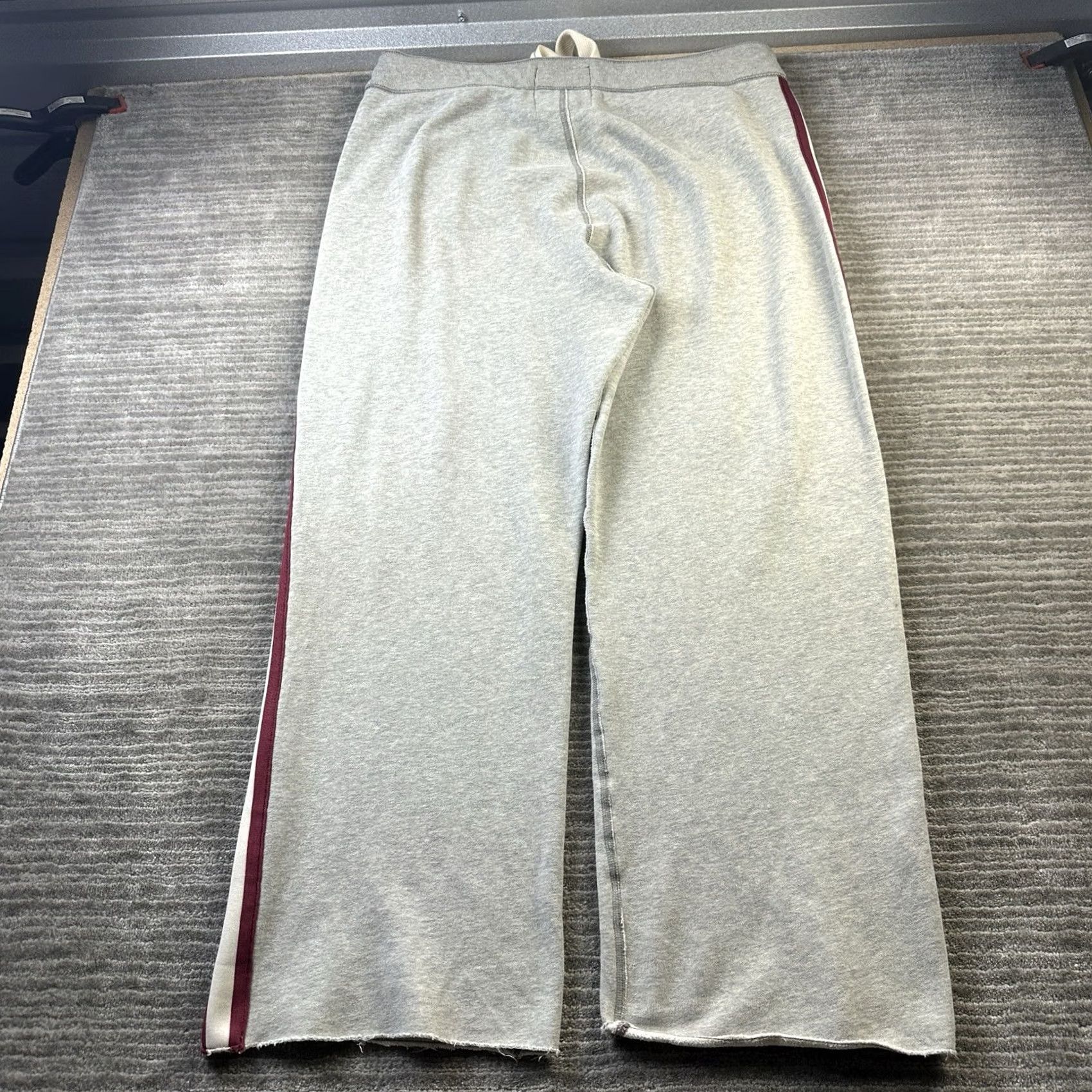 Abercrombie & Fitch VINTAGE Abercrombie & Fitch Pants Mens Large Gray Baggy Wide Leg Y2K Raw Hem Sweatpants Size US 33 - 2 Thumbnail