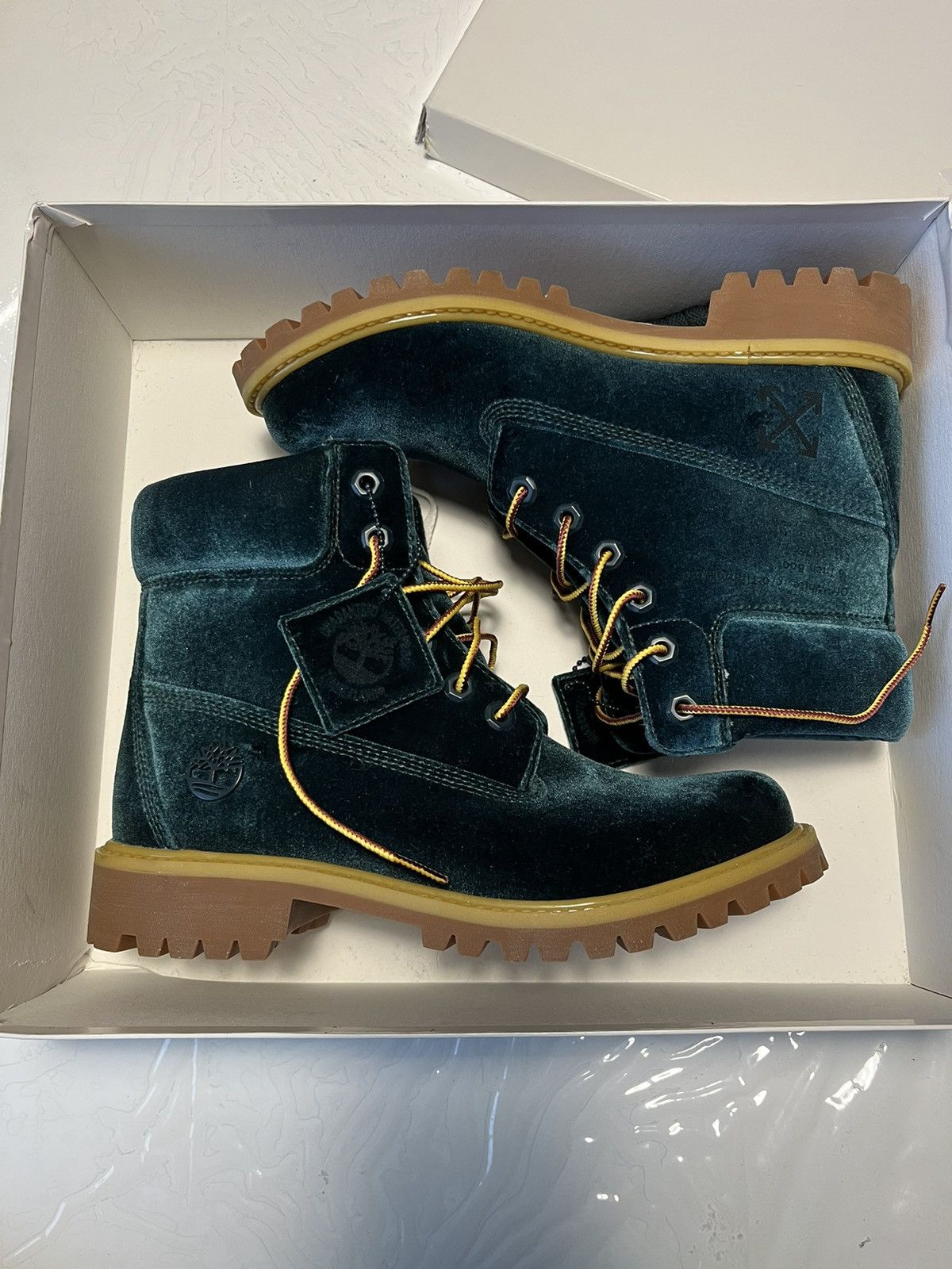 Off white x timberland green best sale