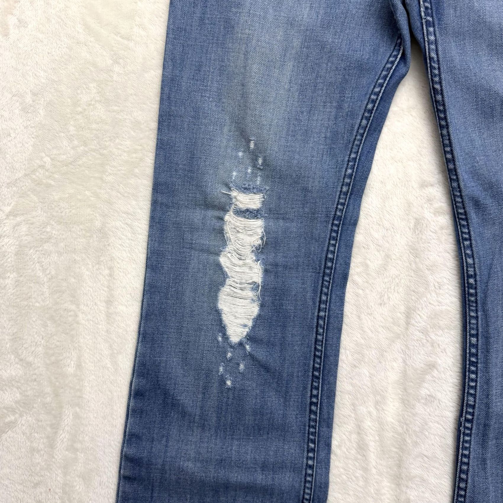 Diesel Diesel Jeans Pants Mens 32x30 Blue Medium Wash Distressed Straight Leg Denim Jeans Size US 31 - 7 Thumbnail