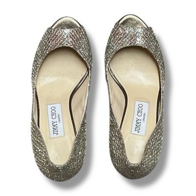 Jimmy Choo JIMMY CHOO Isabel Metallic Glitter Silver Gold Pumps US 6 EU Size US 6 / IT 36 - 4 Thumbnail