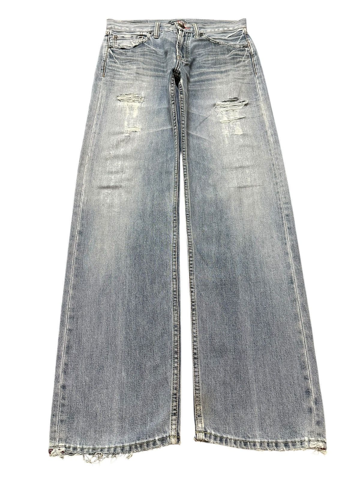 14th Addiction Vintage Japanese Brand Faded Wash Distress Loose Jeans Size US 31 - 1 Thumbnail