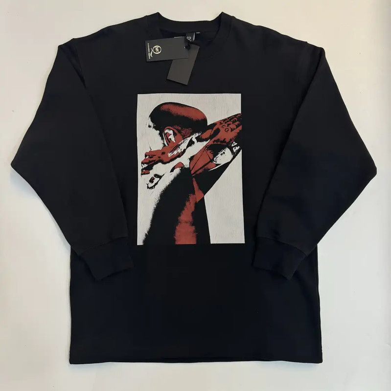 Alexander McQueen Alexander McQueen Black Cotton Graphic Sweatshirt 0089 Size US XL / EU 56 / 4 - 1 Thumbnail