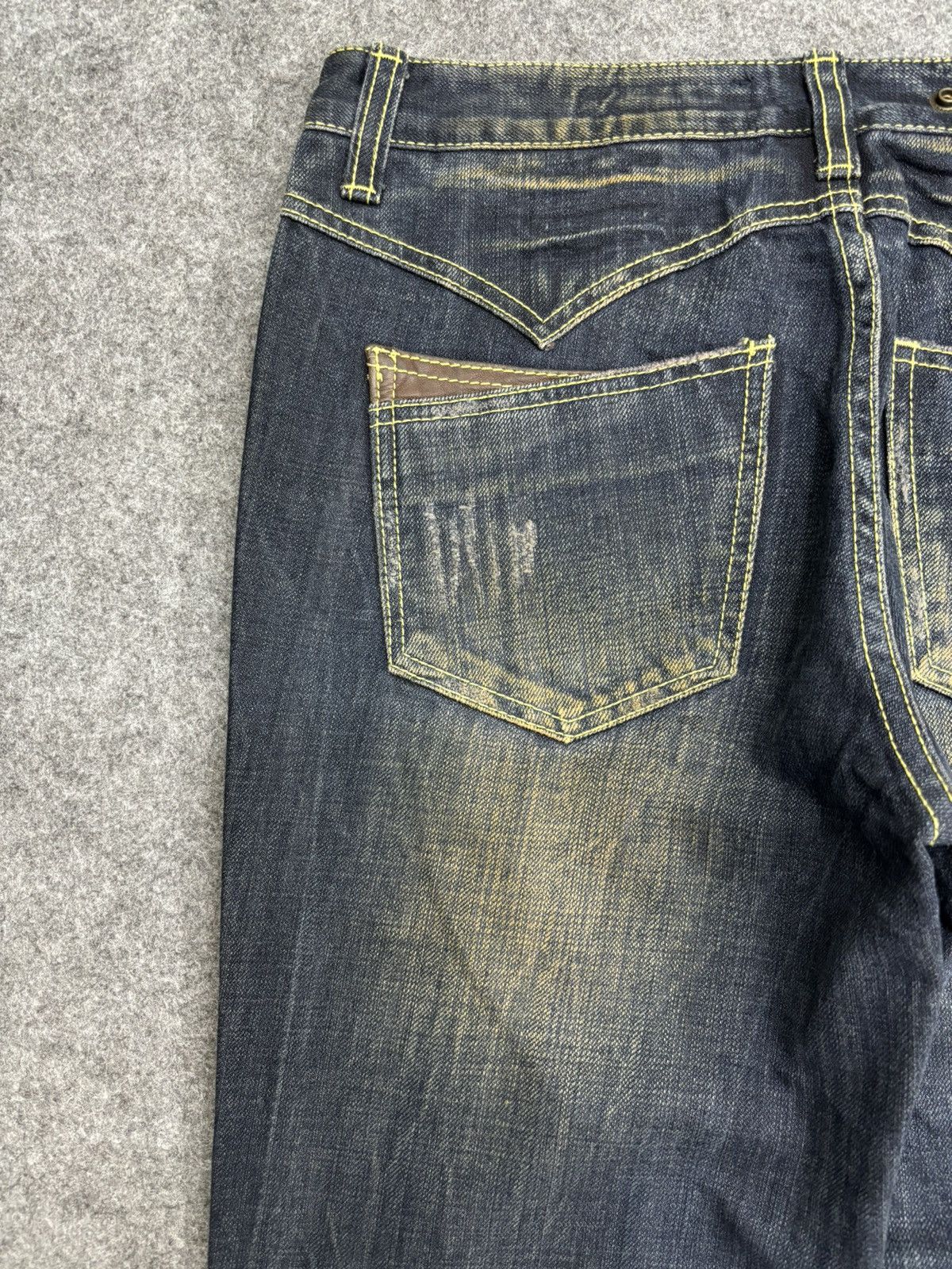 Japanese Brand 💥Flare💥Insane 90s Style Blue Rusty Distressed Denim F561 Size US 30 / EU 46 - 15 Thumbnail