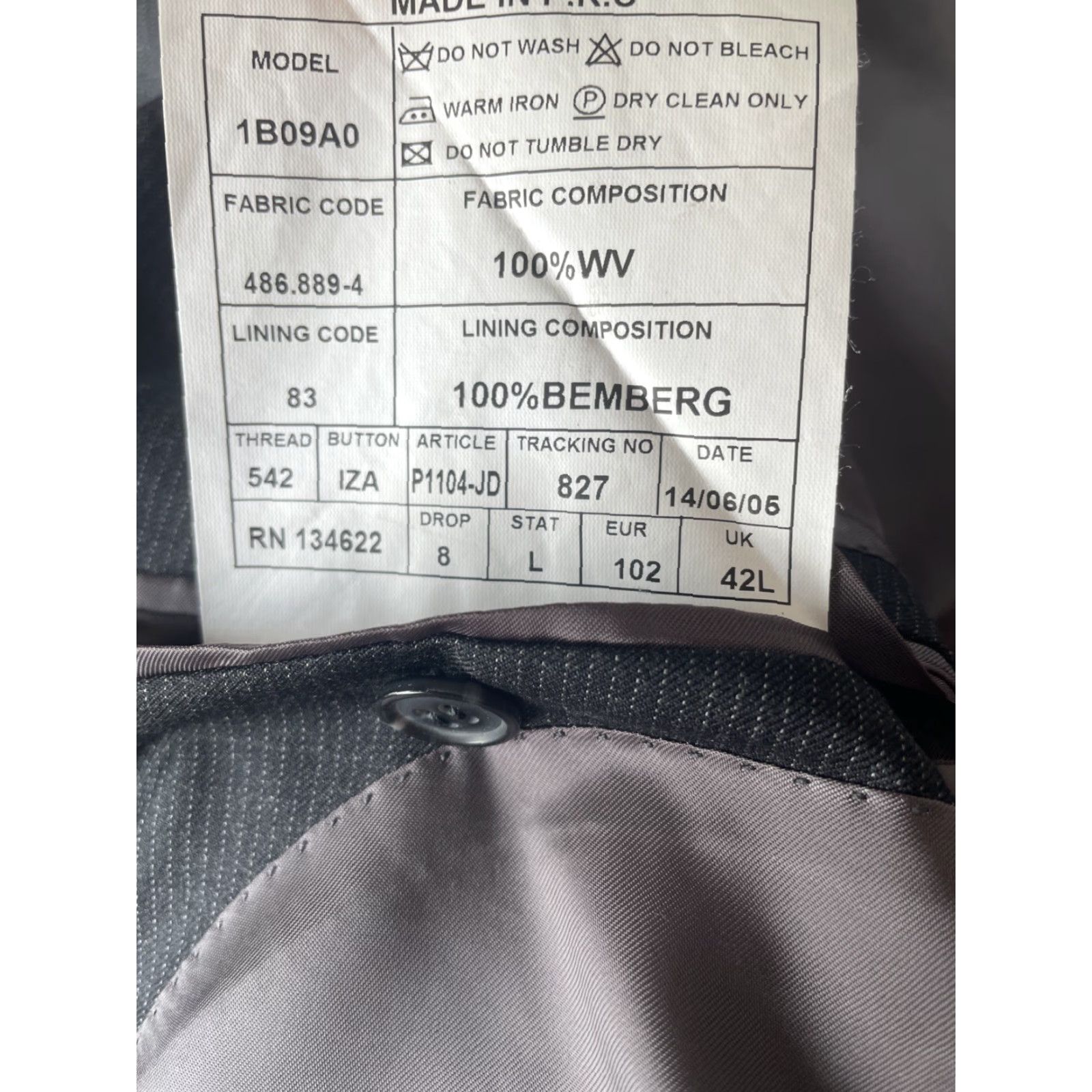 Suitsupply Suitsupply Gray Pinstripe Suit Coat 42L Slim Italian Wool Double-Vented 2-Button Notch Lapel Men Sport Jacket Mens Size 42R - 5 Thumbnail