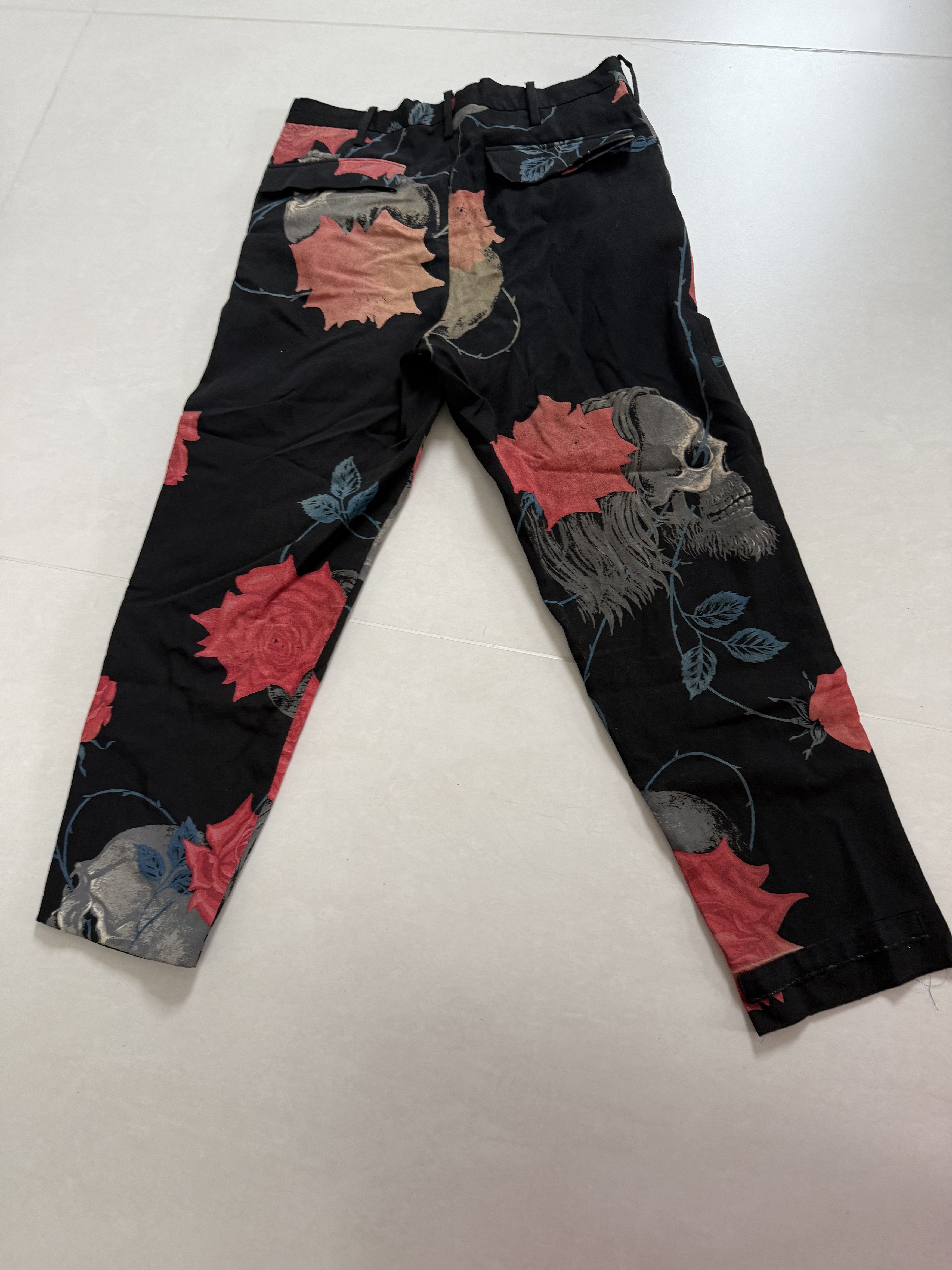 Yohji Yamamoto Yohji Yamamoto Pour Homme 18SS Skull & Rose Size US 31 - 5 Thumbnail
