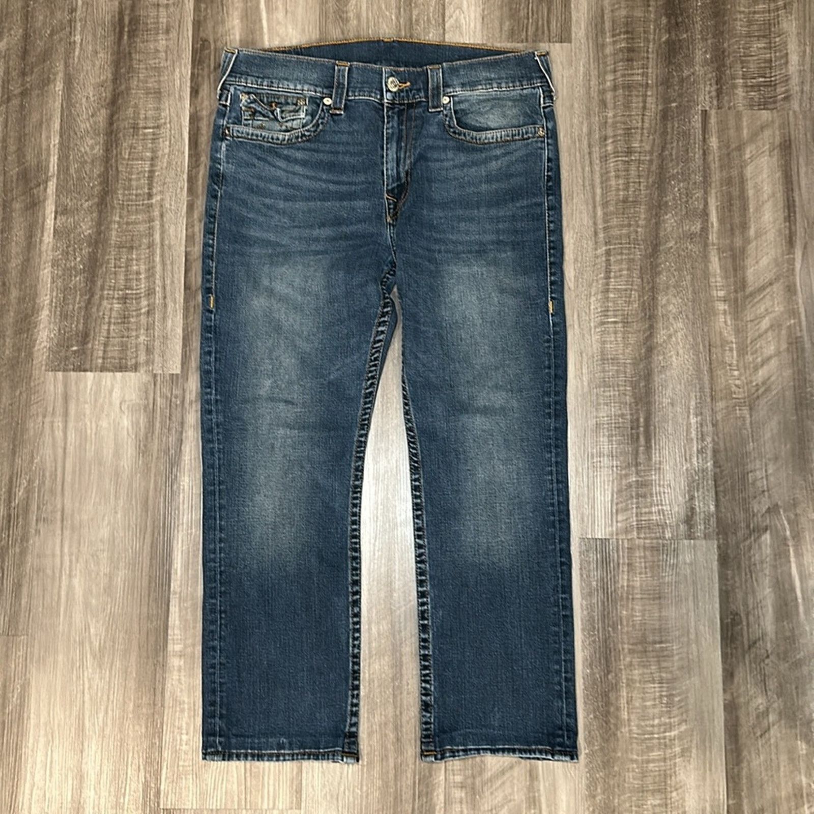 True Religion True Religion Ricky Flap Relaxed Straight Jeans - 36x27 Size US 36 / EU 52 - 2 Thumbnail