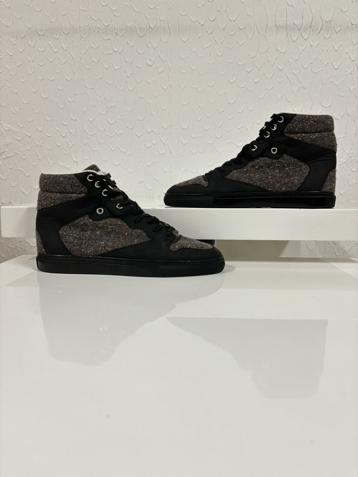 Balenciaga Paris Tweed Mix Fabric Italy Lace-Up Sneakers Trainers Arena Size US 7.5 / EU 40-41 - 3 Thumbnail